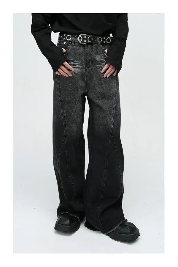 Japanese Brand Kuroda x Etou Street retro patchwork loose washed jeans Size US 32 / EU 48 - 1 Thumbnail