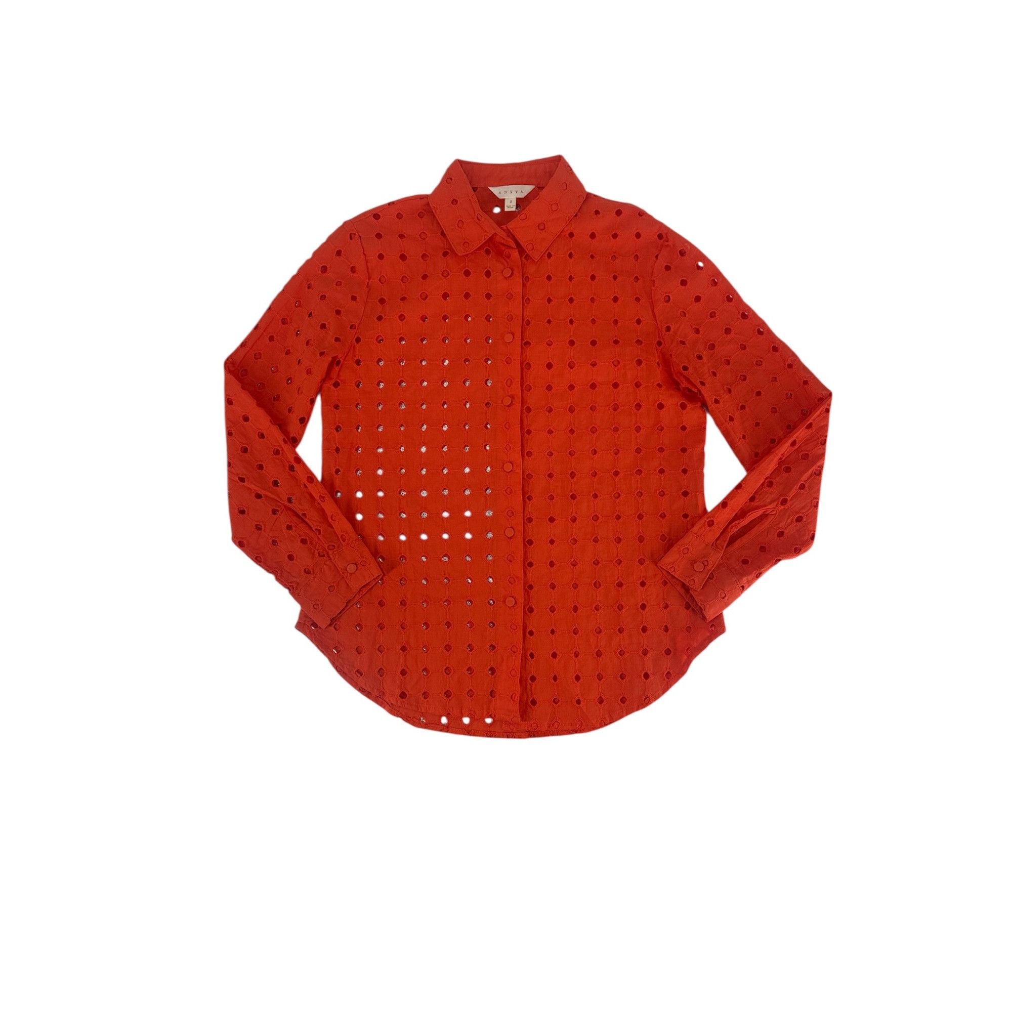 Other Adiva Eyelet Top - Orange Embroidered Cutout - Size Small Size S / US 4 / IT 40 - 4 Thumbnail