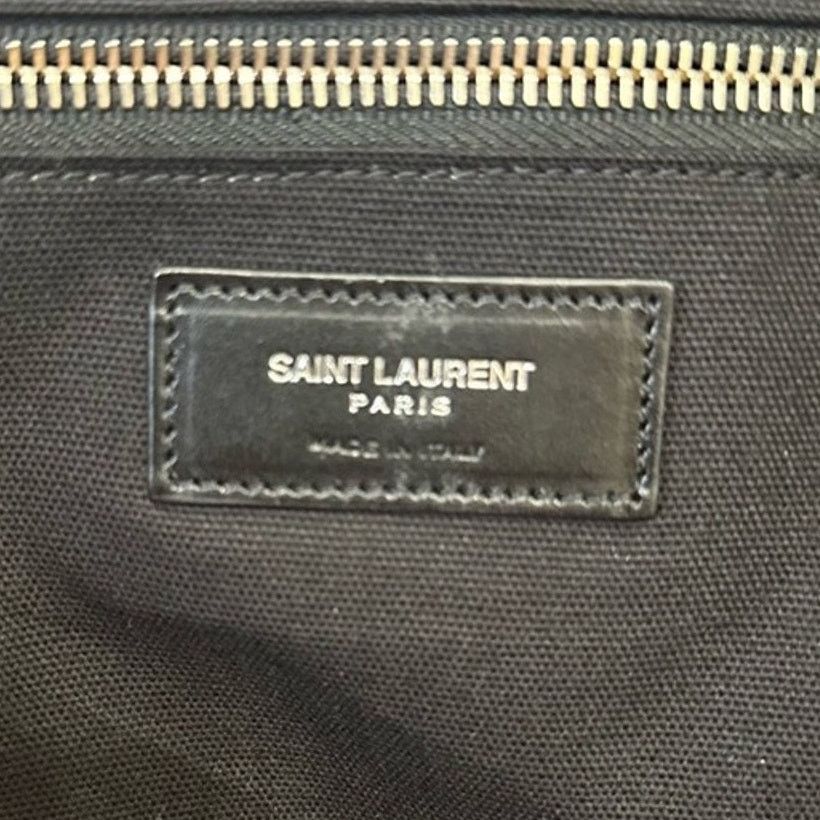 Saint Laurent Paris ID Convertible Canvas Travel Duffel Bag Lrg Black Leather Size ONE SIZE - 2 Thumbnail