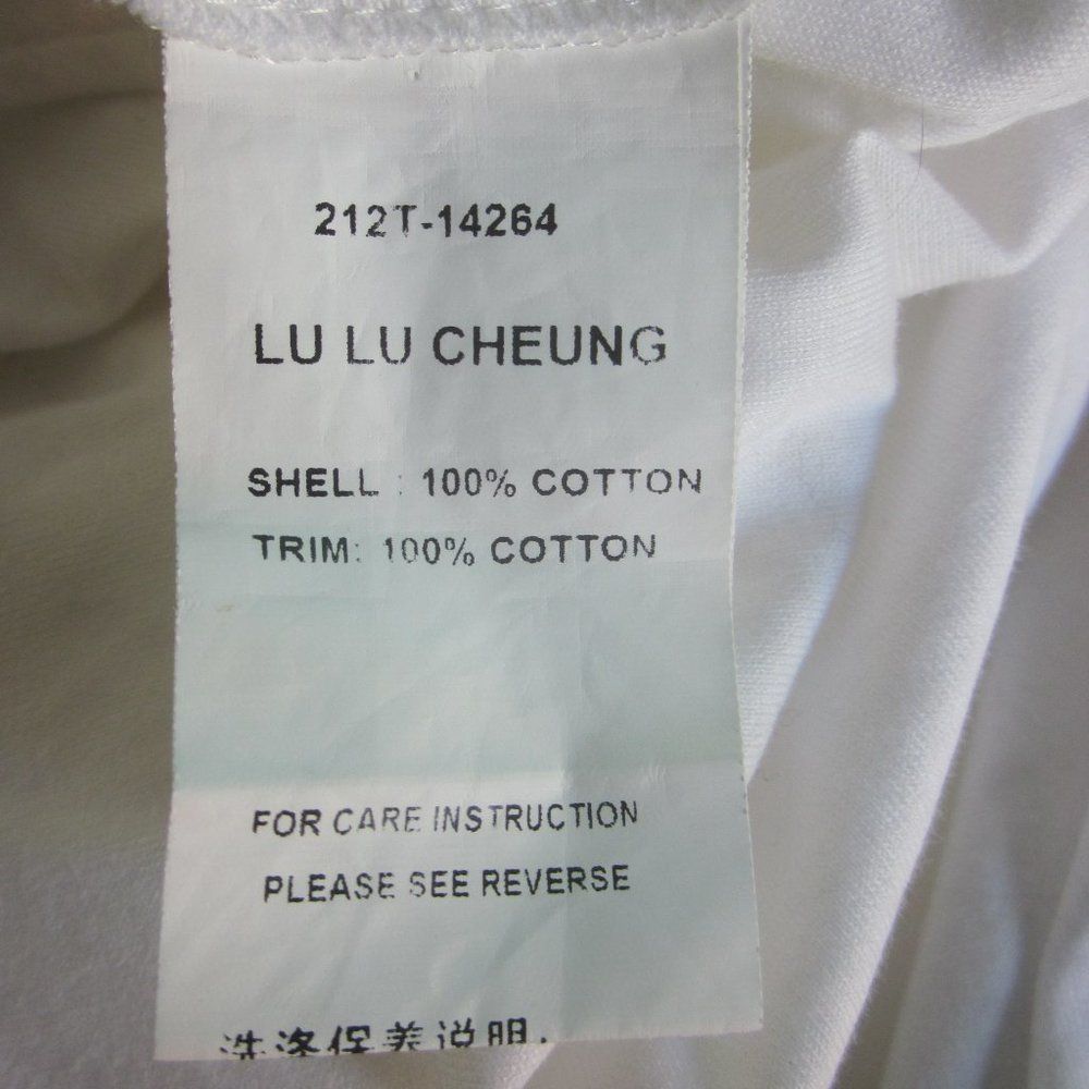 Alexa Chung Lu Lu Cheung Womens Size S Asymmetrical Long Sleeve White Cotton Ruffle Tee Size S / US 4 / IT 40 - 5 Thumbnail