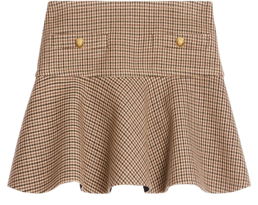 Celine mini skirt in double houndstooth wool Size 24" / US 00 / IT 34 - 1 Thumbnail
