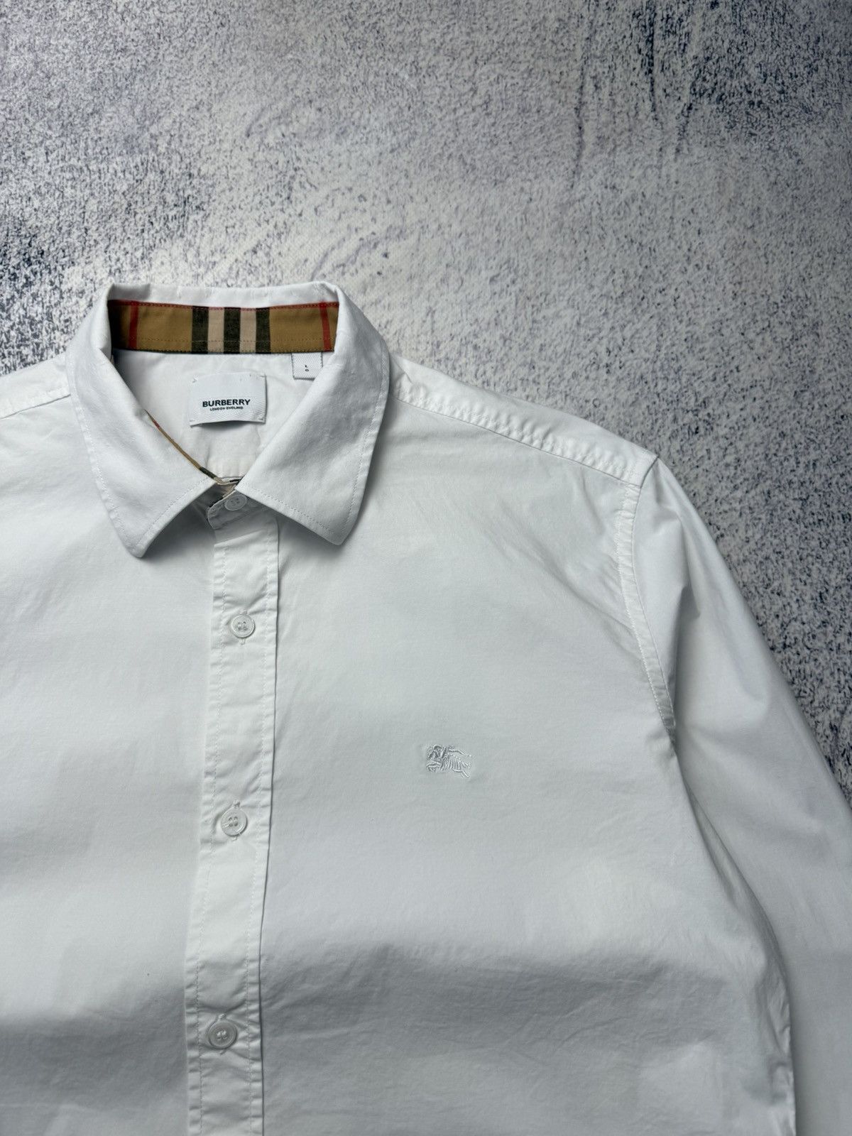Burberry Burberry White Button Up Shirt Size US L / EU 52-54 / 3 - 5 Thumbnail