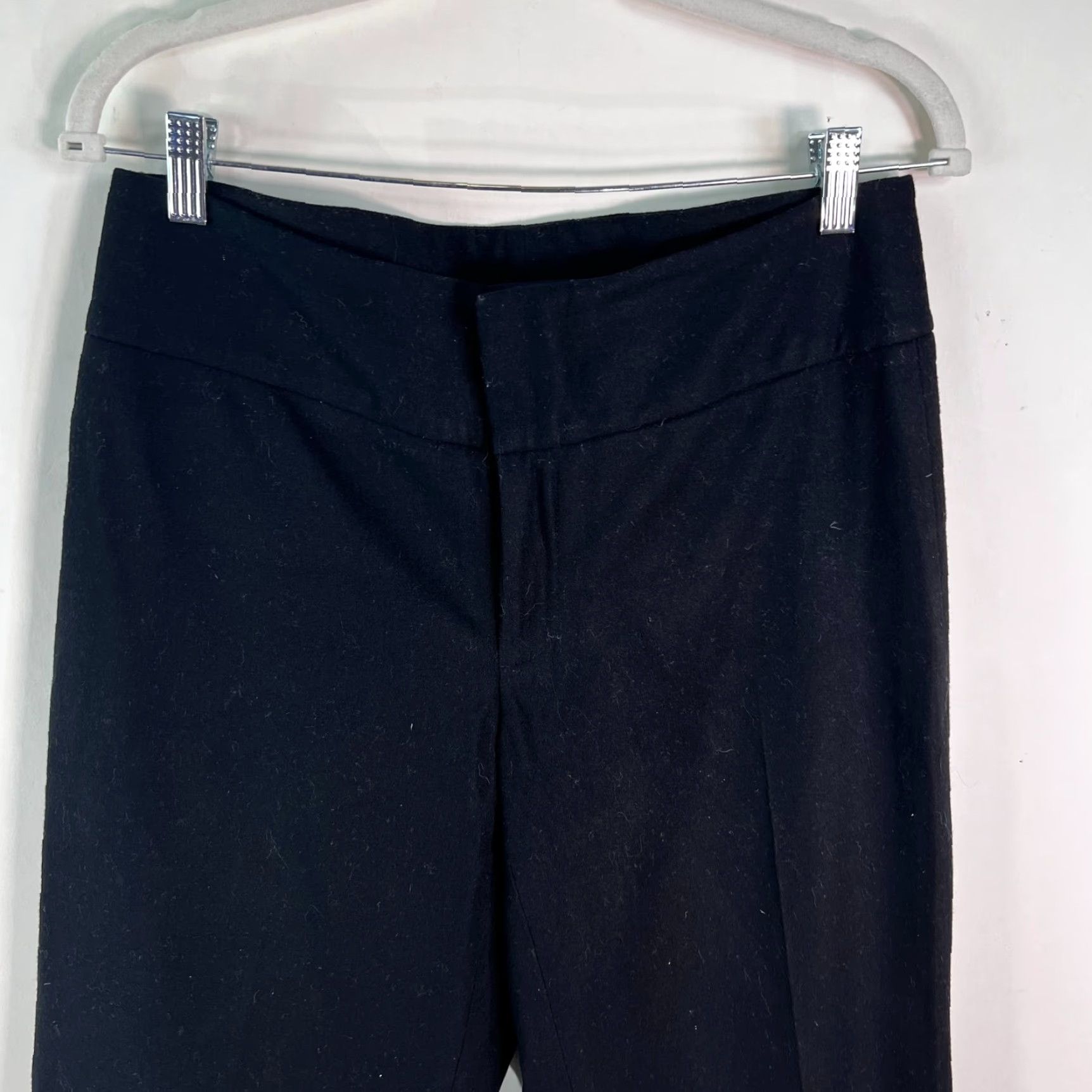 Banana Republic Banana Republic Wide Leg Dress Pants Women's Size 8 High Rise Stretch Black Wool Size 30" / US 8 / IT 44 - 2 Thumbnail