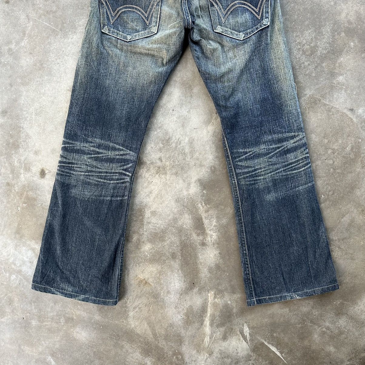 Japanese Brand Vintage Edwin Distressed Rusty Jean Flare Faded Denim Pant Size US 32 / EU 48 - 11 Thumbnail