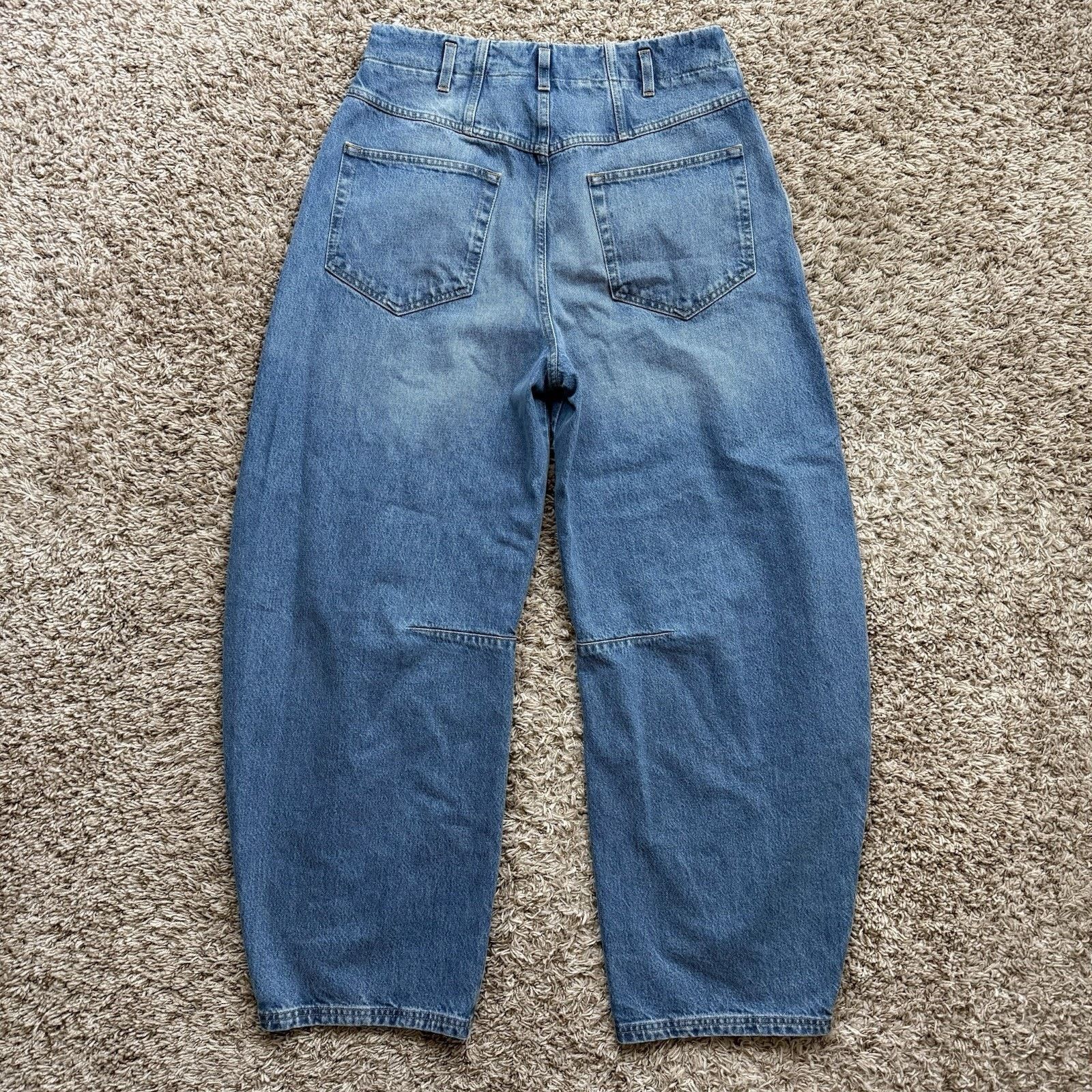 CLOSED CLOSED Made Italy Light Wash Blue Denim Barrel Jeans Baggy Size 33" - 2 Thumbnail