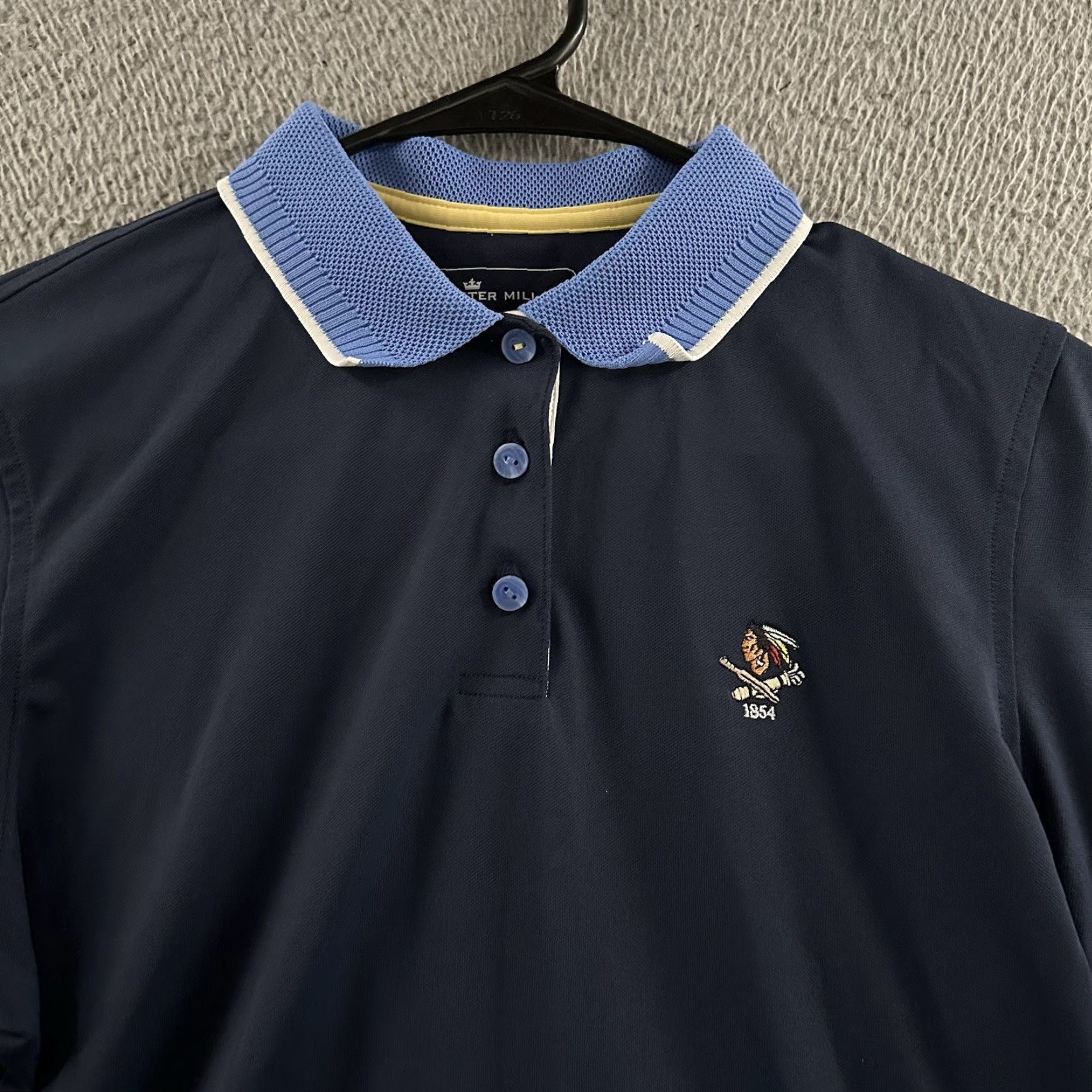 Peter Millar Peter Millar Polo Womens Top Blue M Polyester Philadelphia Cricket Club Short Sleeve Buttoned Polo Shirt Size M / US 6-8 / IT 42-44 - 2 Thumbnail