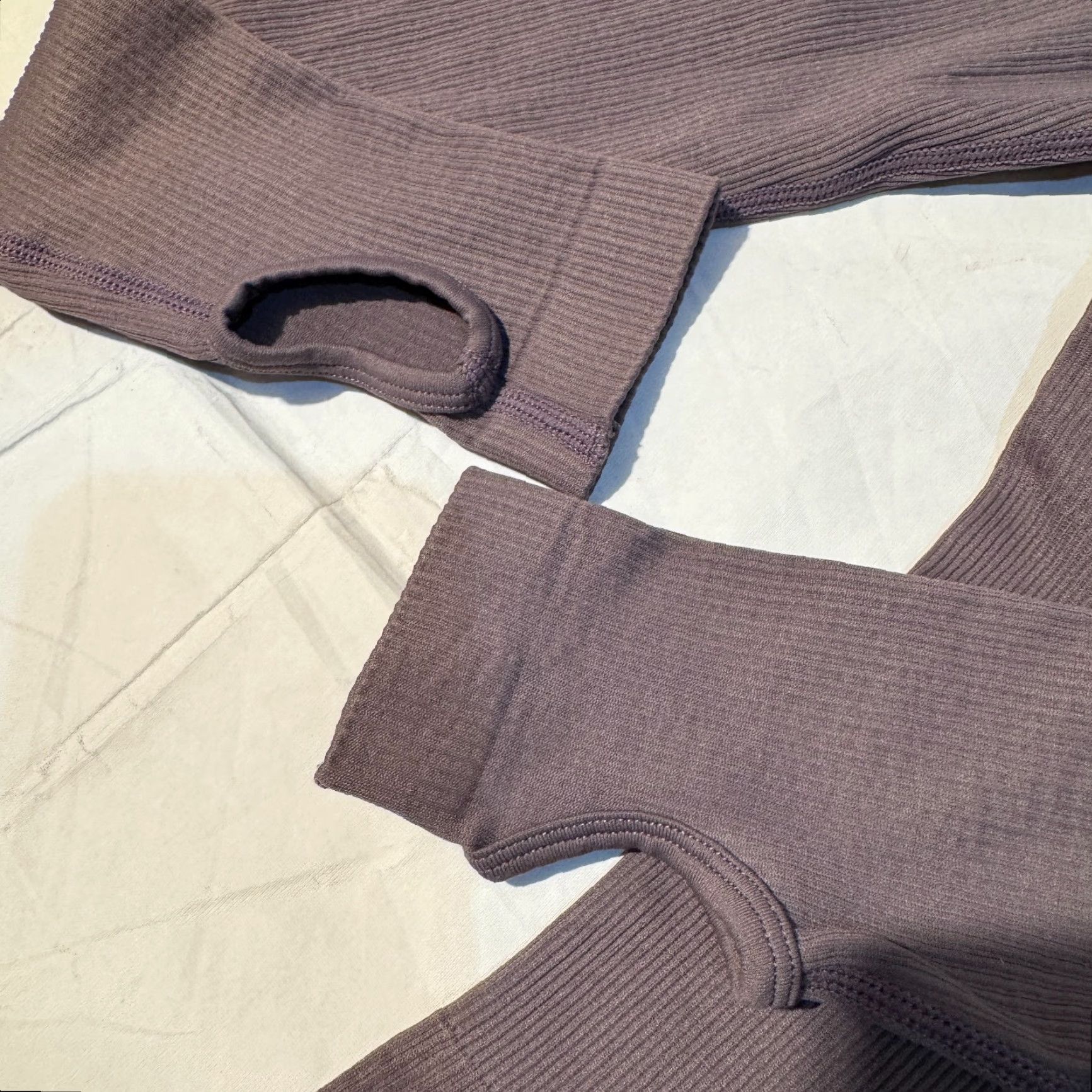 Vintage OQQ Jumpsuit S Gray Yoga Workout Ribbed Long Sleeve square neck Sport Women Size S / US 4 / IT 40 - 7 Thumbnail