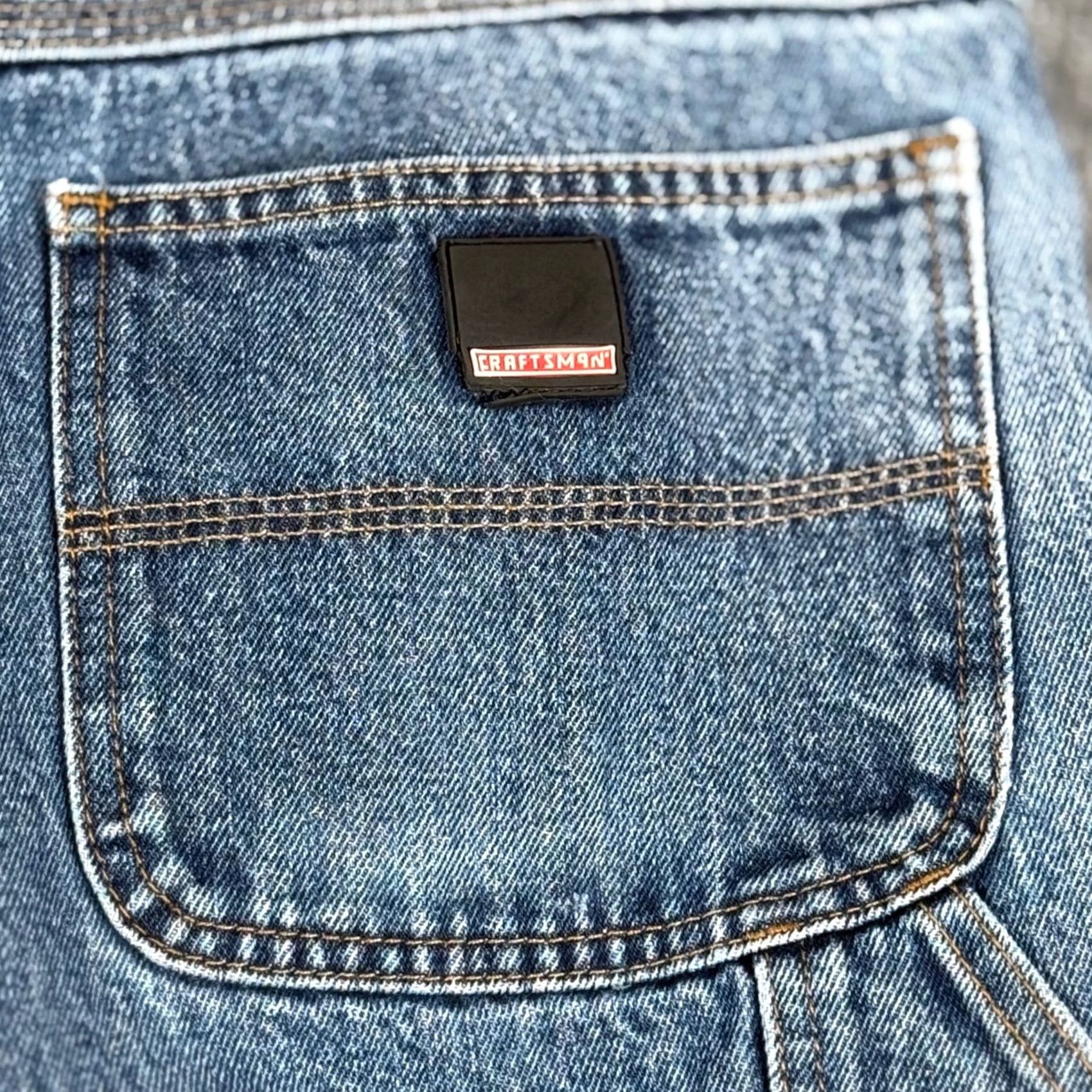 Vintage Craftsman Carpenter Jeans Jeans Men 38 Reg Blue Denim Workwear 8 Pockets Distressed Utility 28in Inseam Size US 38 / EU 54 - 5 Thumbnail
