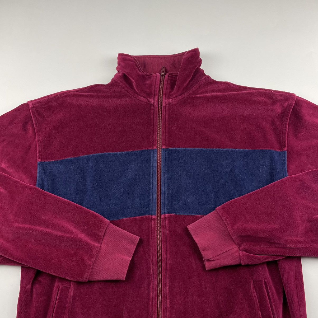 Nordstrom Vintage 80’s Nordstrom Brand Velour Track Jacket Magenta Size US L / EU 52-54 / 3 - 9 Thumbnail