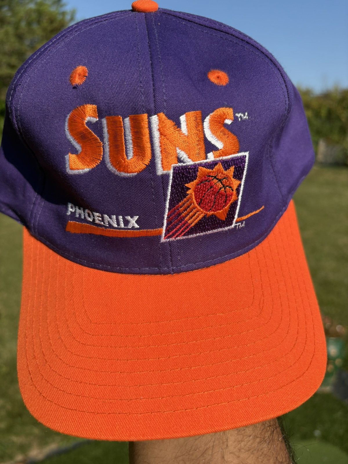 Twins Enterprise Inc. Phoenix Suns NBA Twins Vintage 90s Logo Script Snapback Hat Size ONE SIZE - 3 Thumbnail