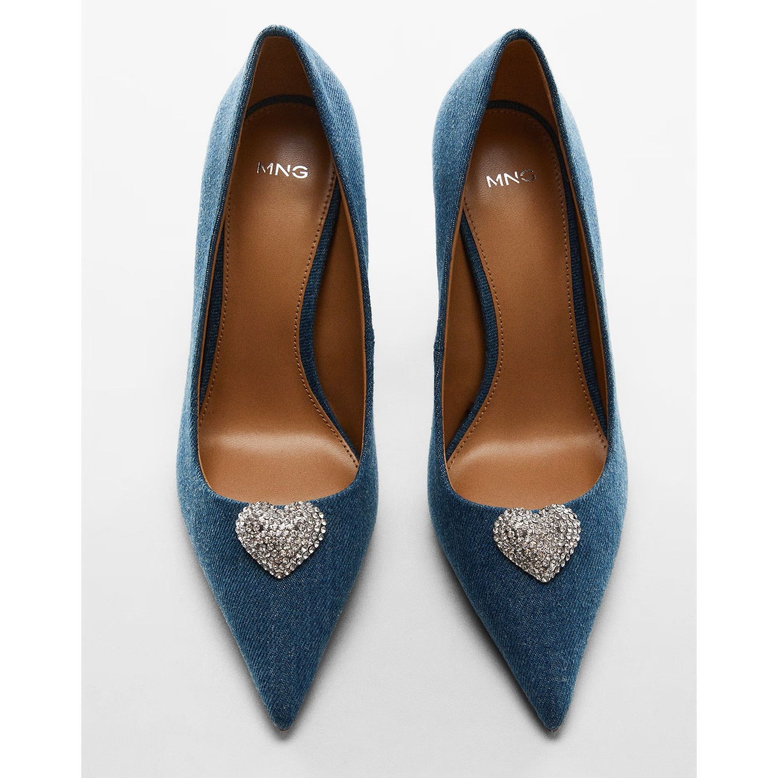 Mango MANGO Rhinestone Denim Heels NWT Size US 9 / IT 39 - 17 Thumbnail
