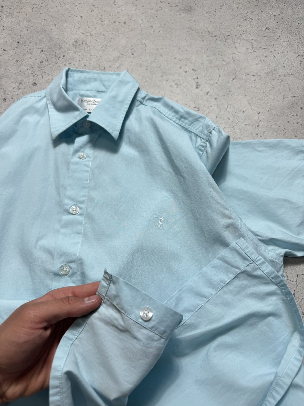 Yves Saint Laurent Yves Saint Laurent YSL Vintage Button Short Sleeve Shirt Size US L / EU 52-54 / 3 - 8 Thumbnail