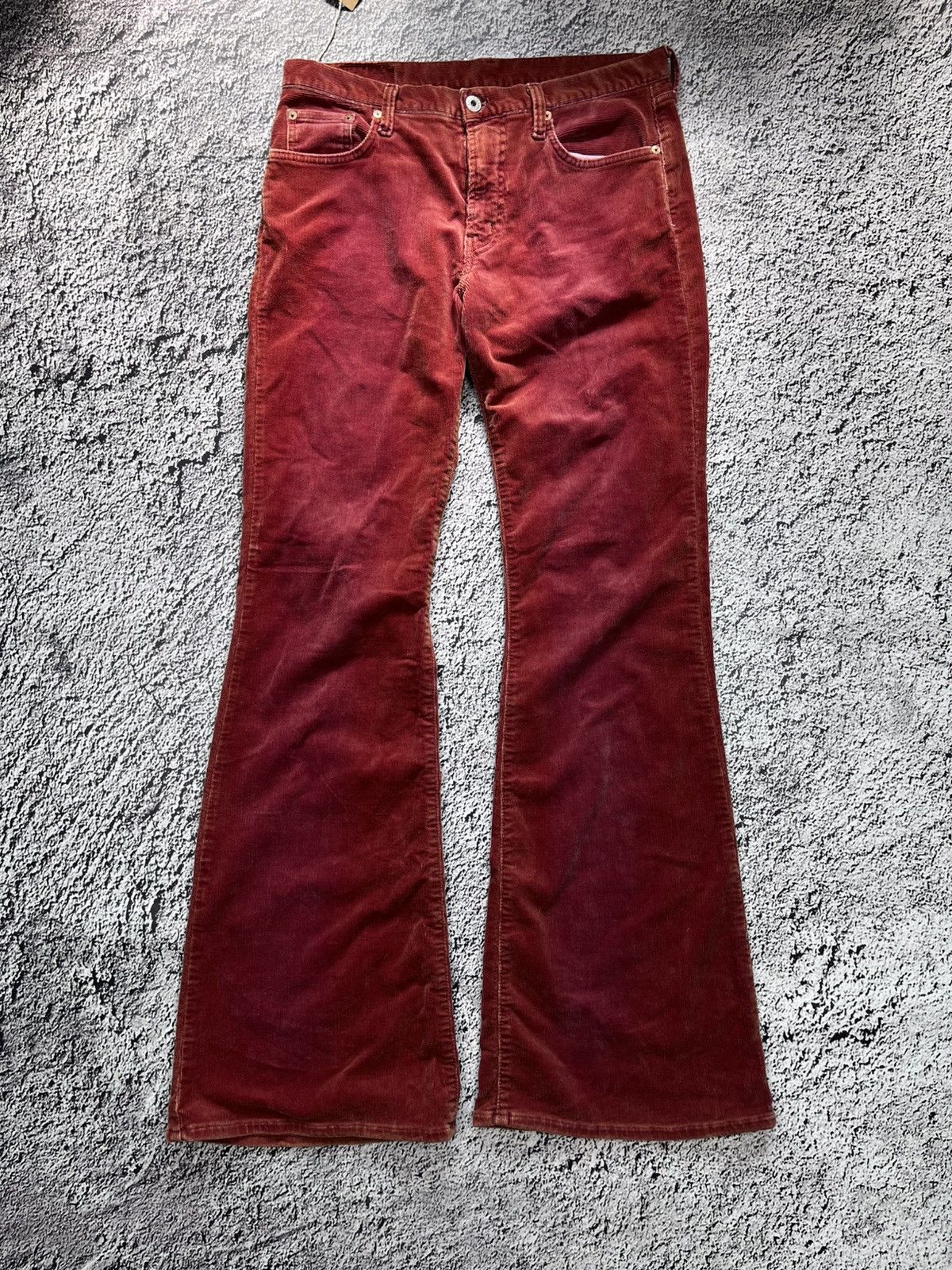 VINTAGE 90s NEW REPLAY ITALY CORDUROY LOW RISE FLARED PANTS
