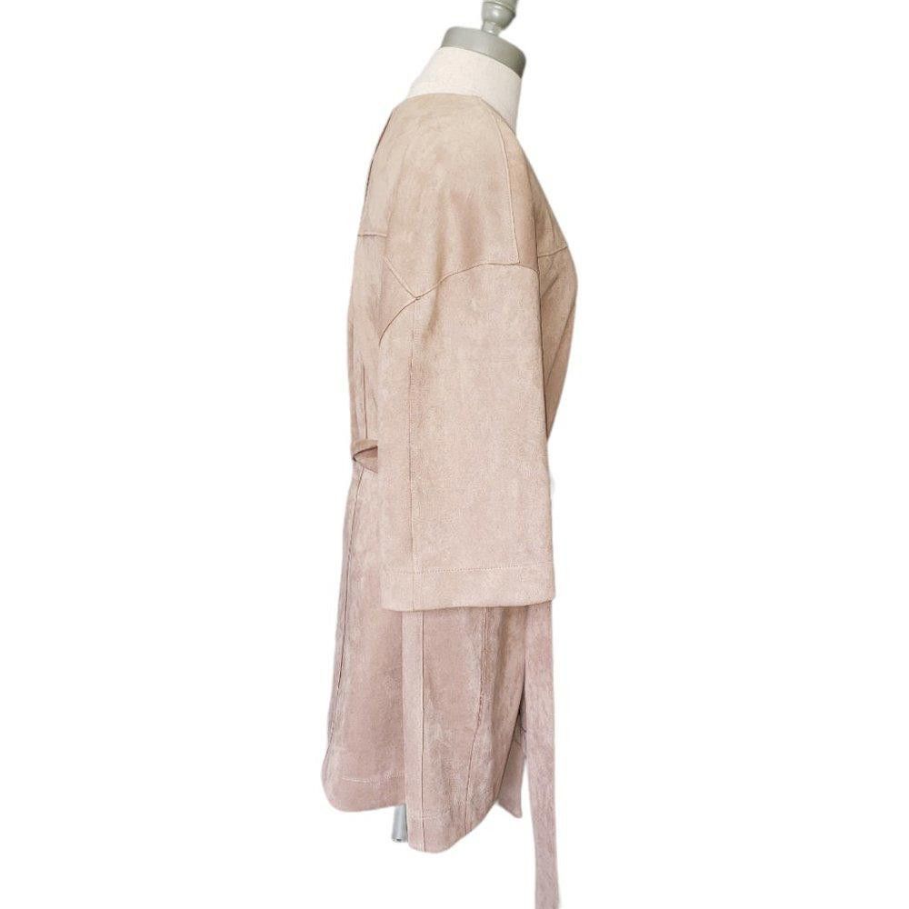 Chicos CT344a Chicos Tan Suede Like Lightweight Trench Jacket Size M / US 6-8 / IT 42-44 - 4 Thumbnail