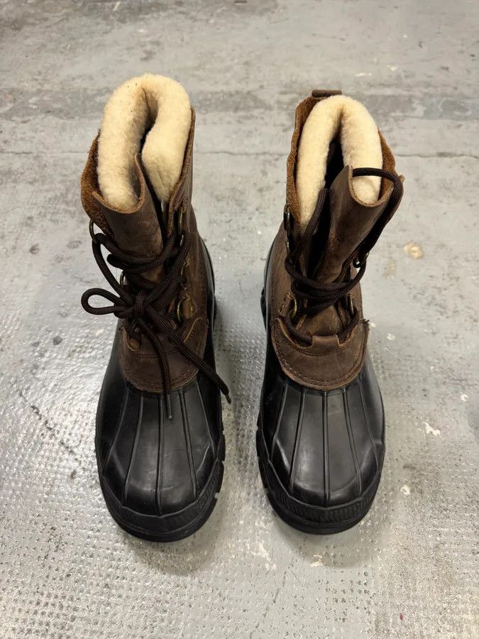 Polo Ralph Lauren 1990s Ralph Lauren Black & Brown Leather Ankle Boots Size US 11 / EU 44 - 4 Thumbnail