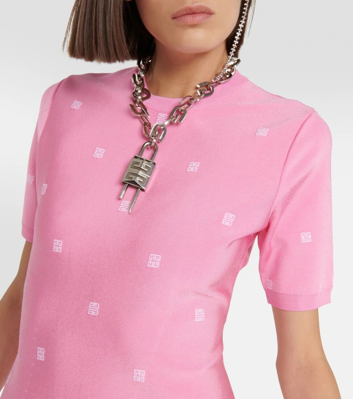 Givenchy o1y0925 Mini Dress in Pink Size L / US 10 / IT 46 - 2 Thumbnail