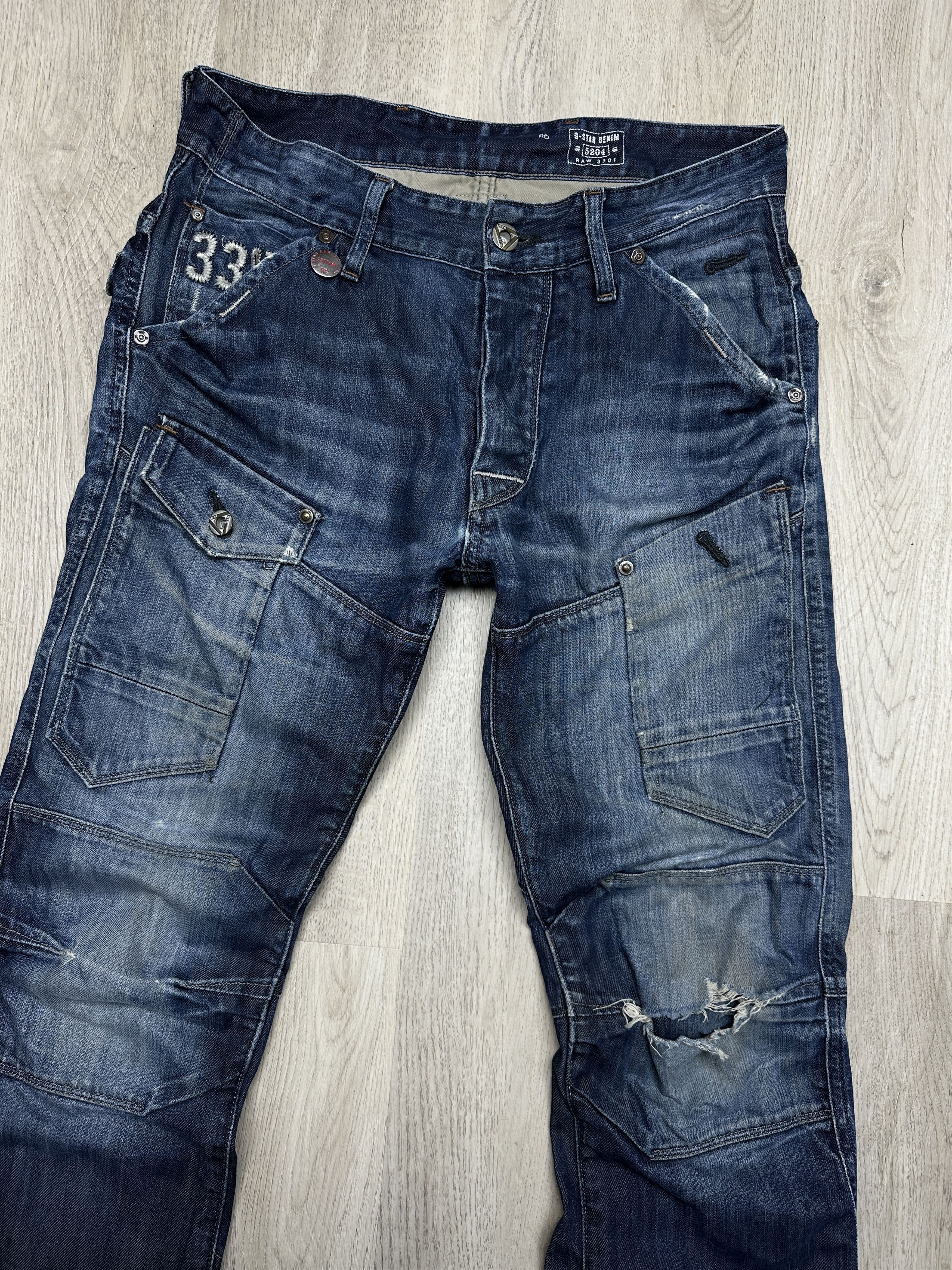 G-Star G Star Raw Mens General Tapered Denim Pants Double Knee Y2K Size US 32 / EU 48 - 2 Thumbnail