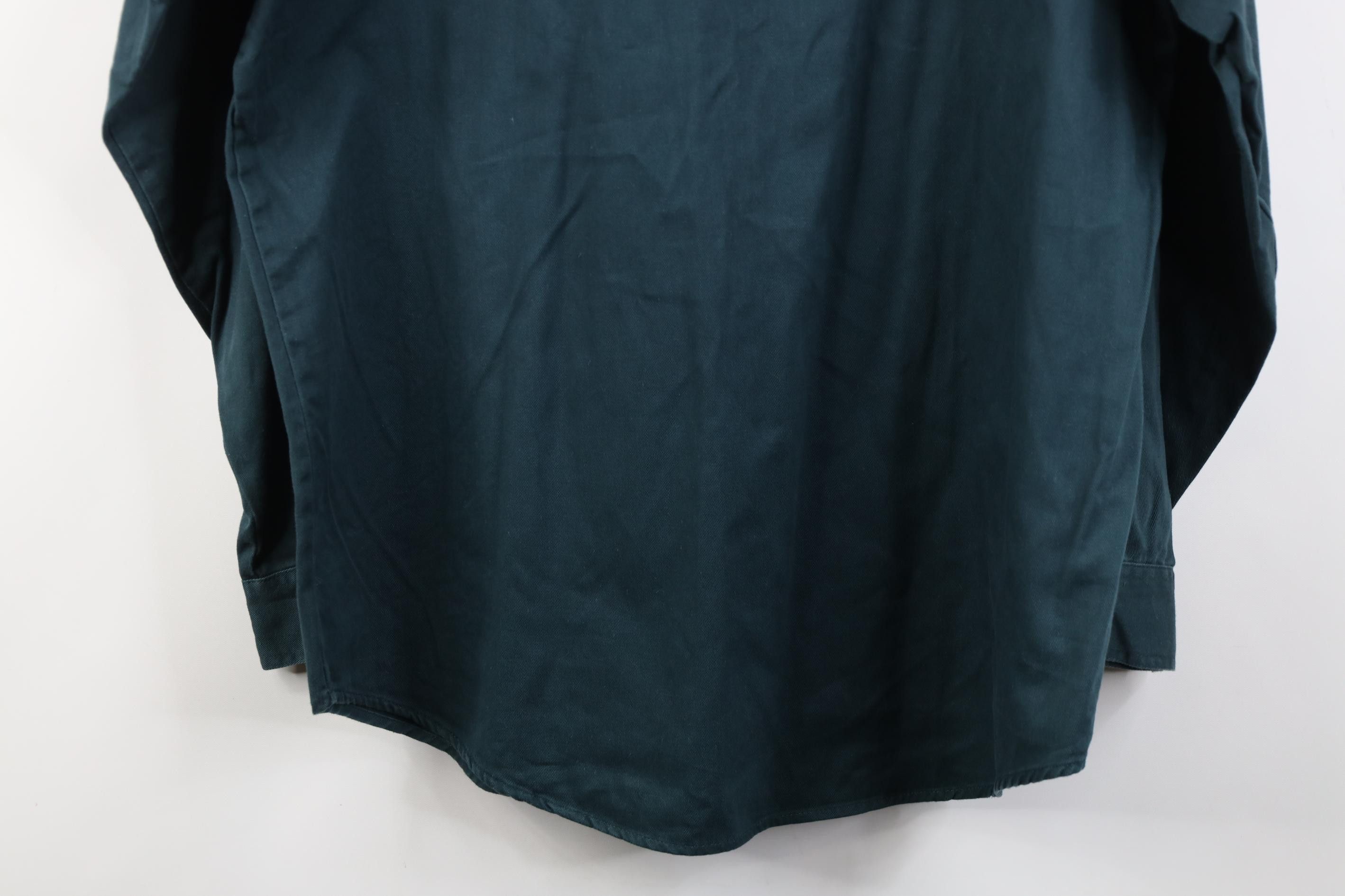Vintage Vintage 90s Streetwear Denim Band Collar Button Shirt Green Size US M / EU 48-50 / 2 - 18 Thumbnail