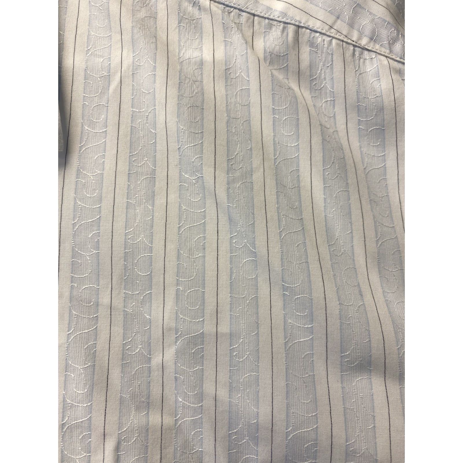 Zanella VINTAGE Zanella Men's Dress Shirt Blue Stripes Long Sleeve XL 100% Cotton Business Casual Formal Size 46R - 3 Thumbnail