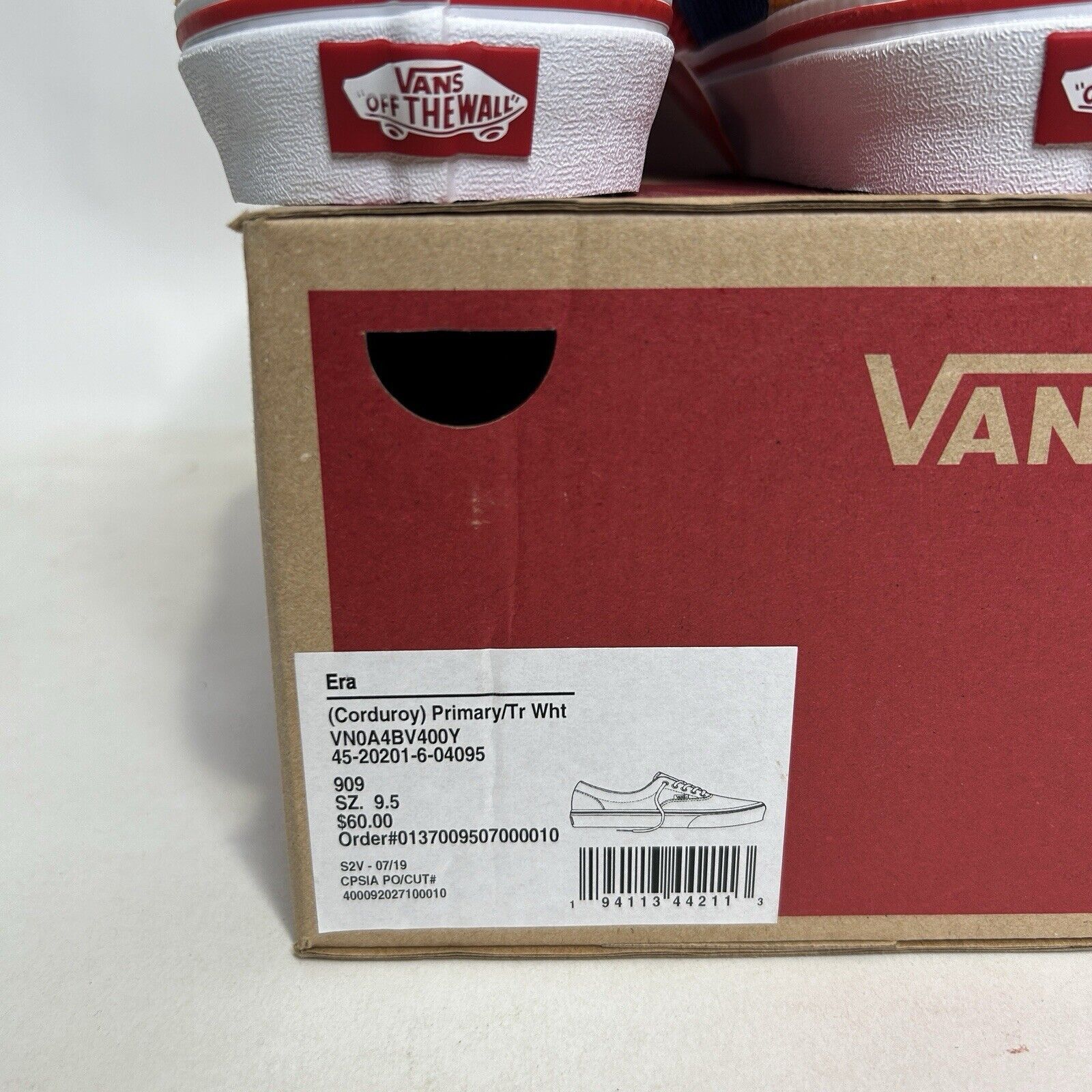 Vans VANS Era Corduroy “Blue Red Yellow” 2024 Size US 9.5 / EU 42-43 - 5 Thumbnail