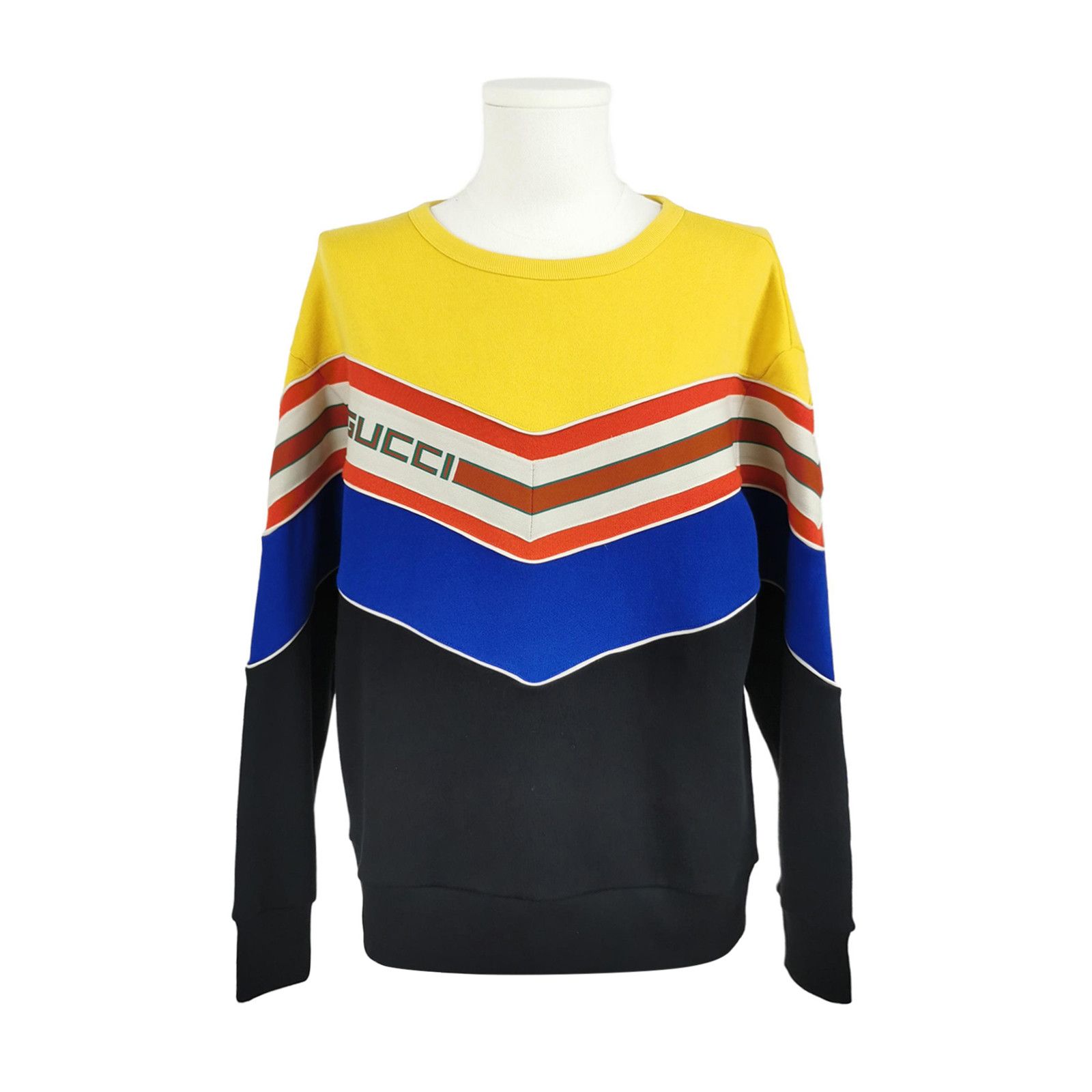 Gucci Gucci Colorblock Striped Logo Sweatshirt Size M Size US M / EU 48-50 / 2 - 1 Thumbnail