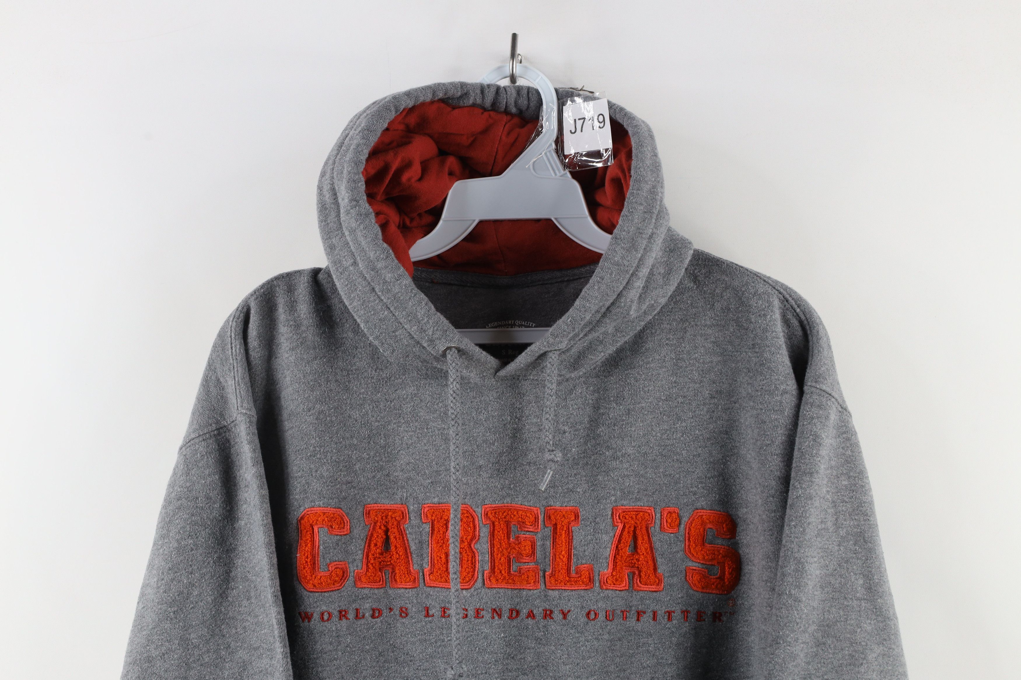 Cabelas × Vintage Vintage Cabelas Spell Out Felt Letter Hoodie Sweatshirt Gray Size US S / EU 44-46 / 1 - 2 Thumbnail