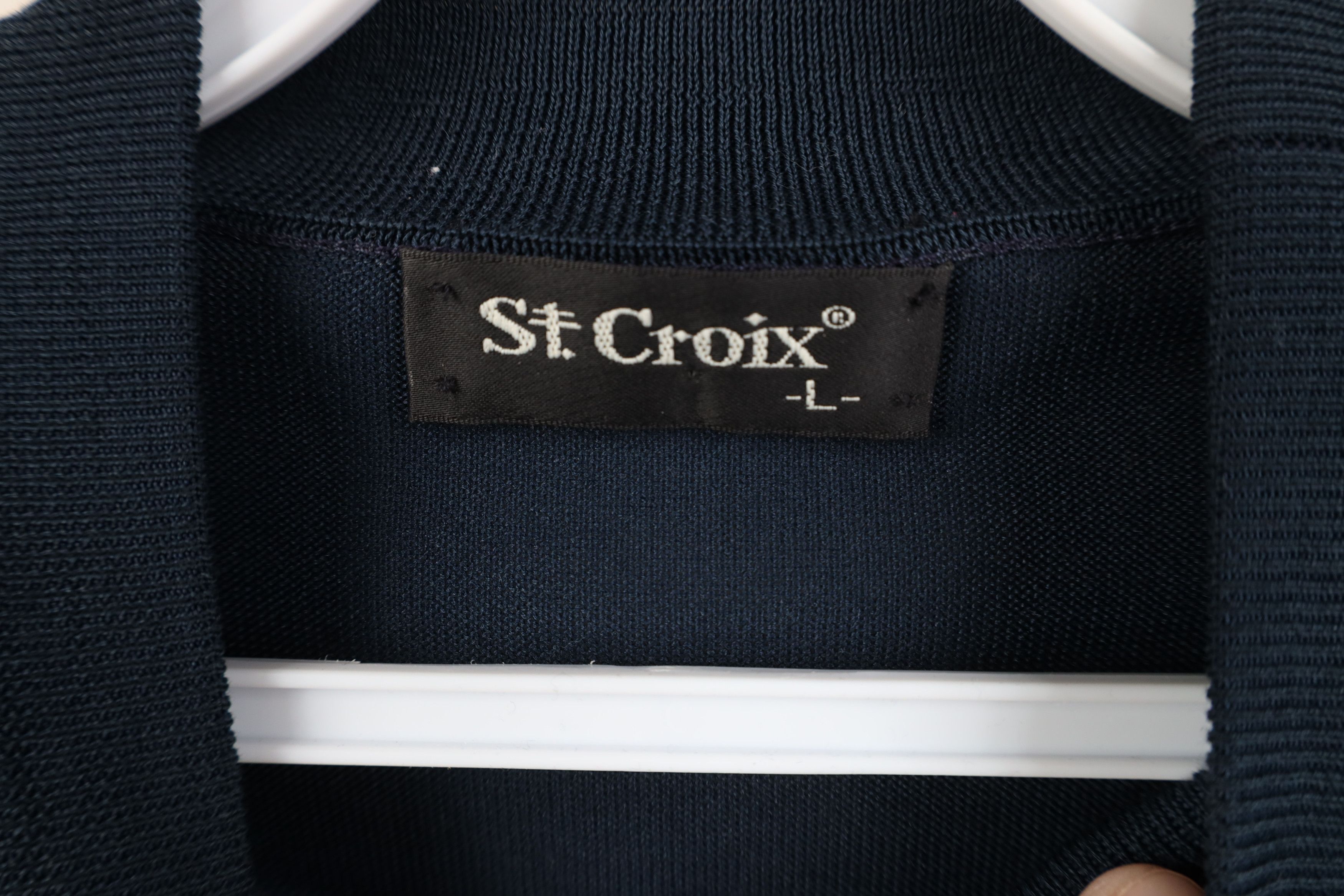St. Croix Vintage 90s St Croix Lightweight Mock Neck Sweater Blue USA Size US L / EU 52-54 / 3 - 5 Thumbnail