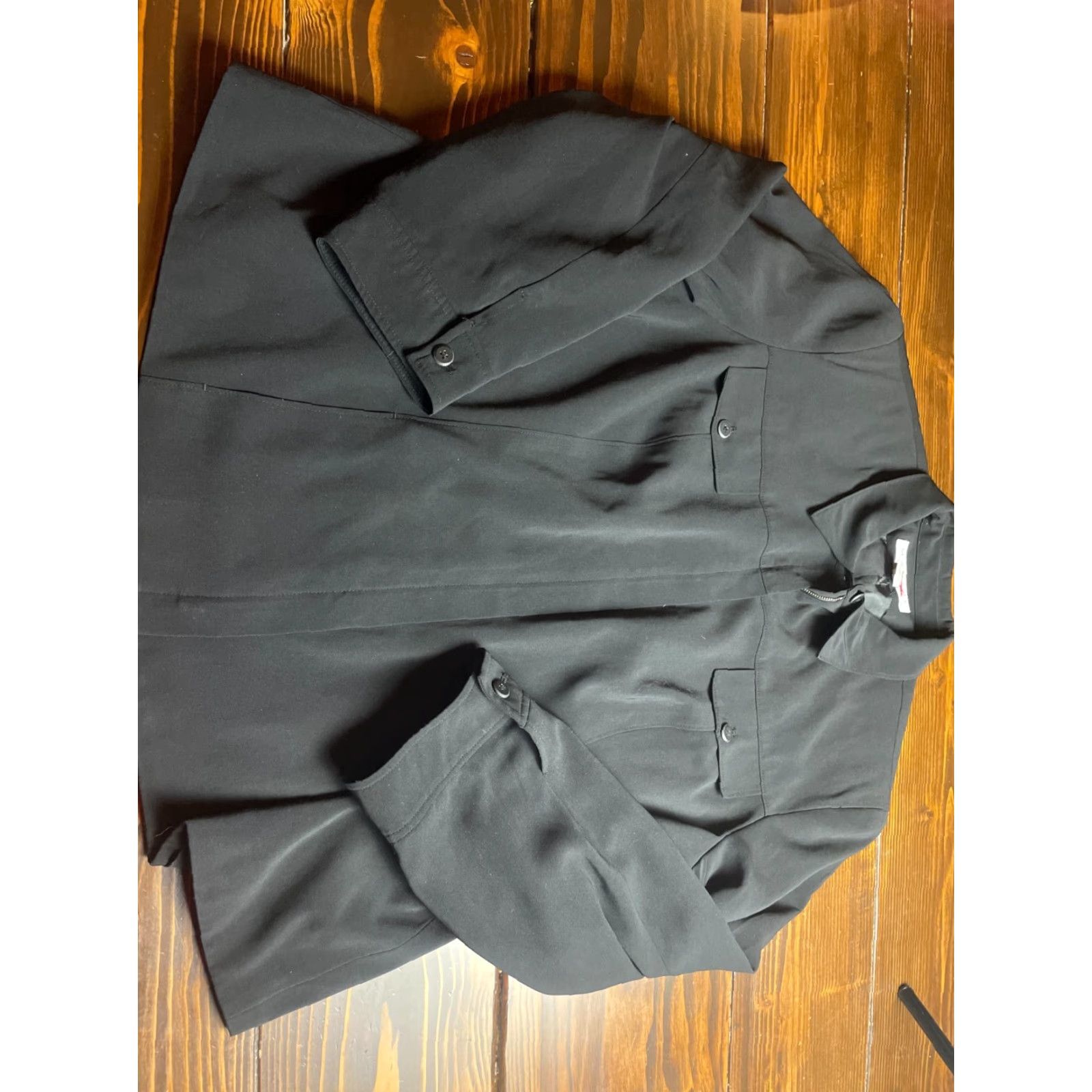 Vintage Maggie McNaughton Jacket Women's Plus Size 20W Black Shoulder Pads Full Zip Shirt Womens 20W Black Shoulder Pads Full Zip Size 3XL / US 20-22 - 8 Thumbnail