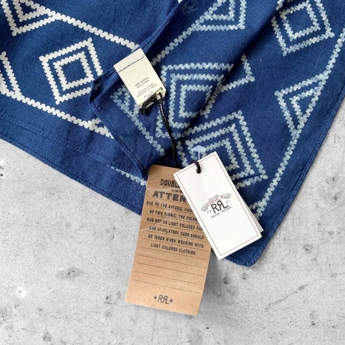 Ralph Lauren RRL Ralph Lauren Scarf Cotton Navy 158cm×50cm One Size Unisex Winter, Fall New with Tag Size ONE SIZE - 2 Thumbnail