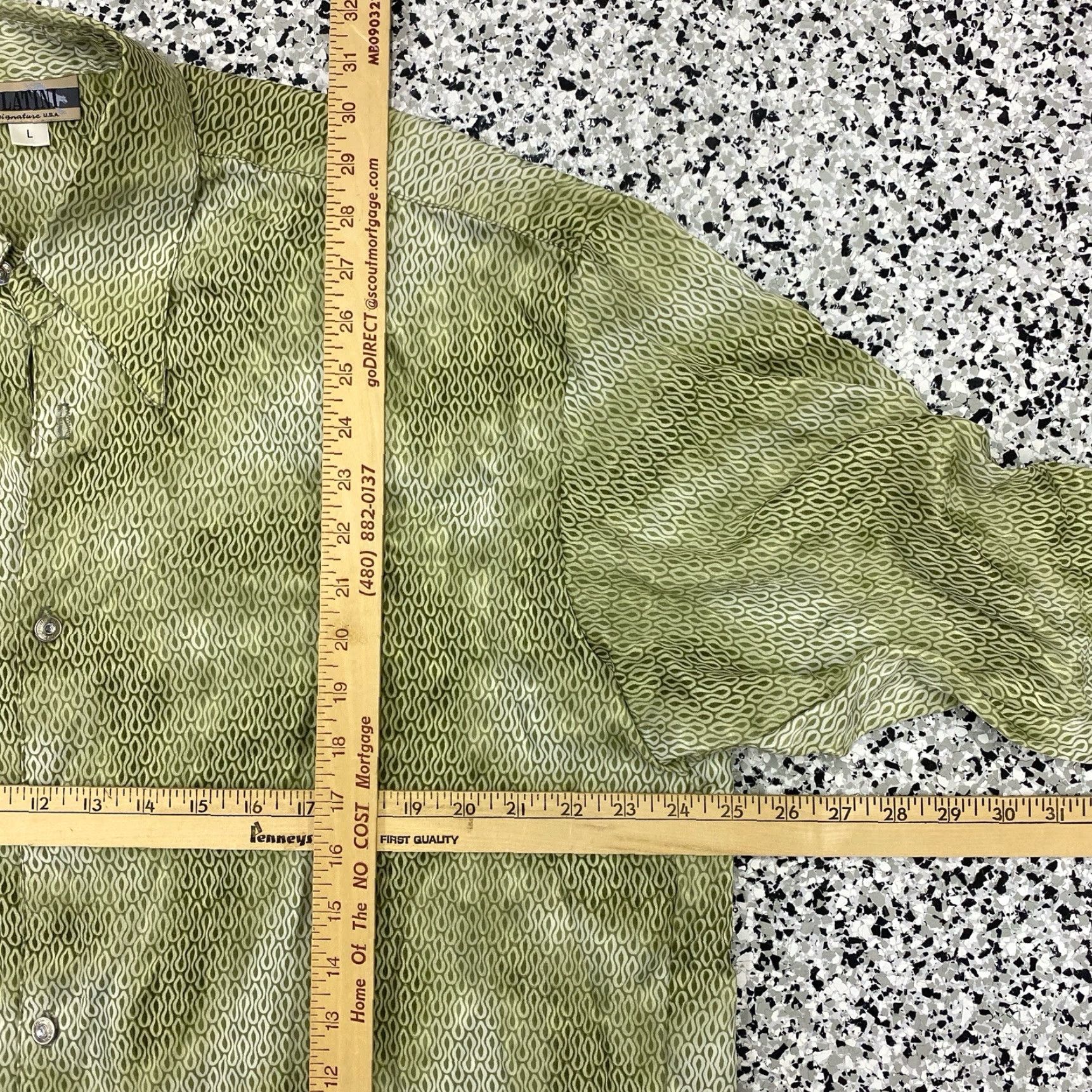 Vintage VINTAGE Platini Shirt Mens Large Green Long Sleeve Yolk Buttons NWT Size US L / EU 52-54 / 3 - 5 Thumbnail