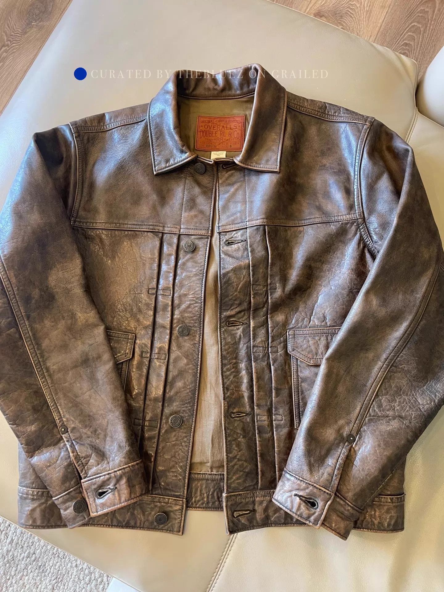 RRL Ralph Lauren Like New Brown Cowhide Leather Jacket Size US S / EU 44-46 / 1 - 1 Thumbnail