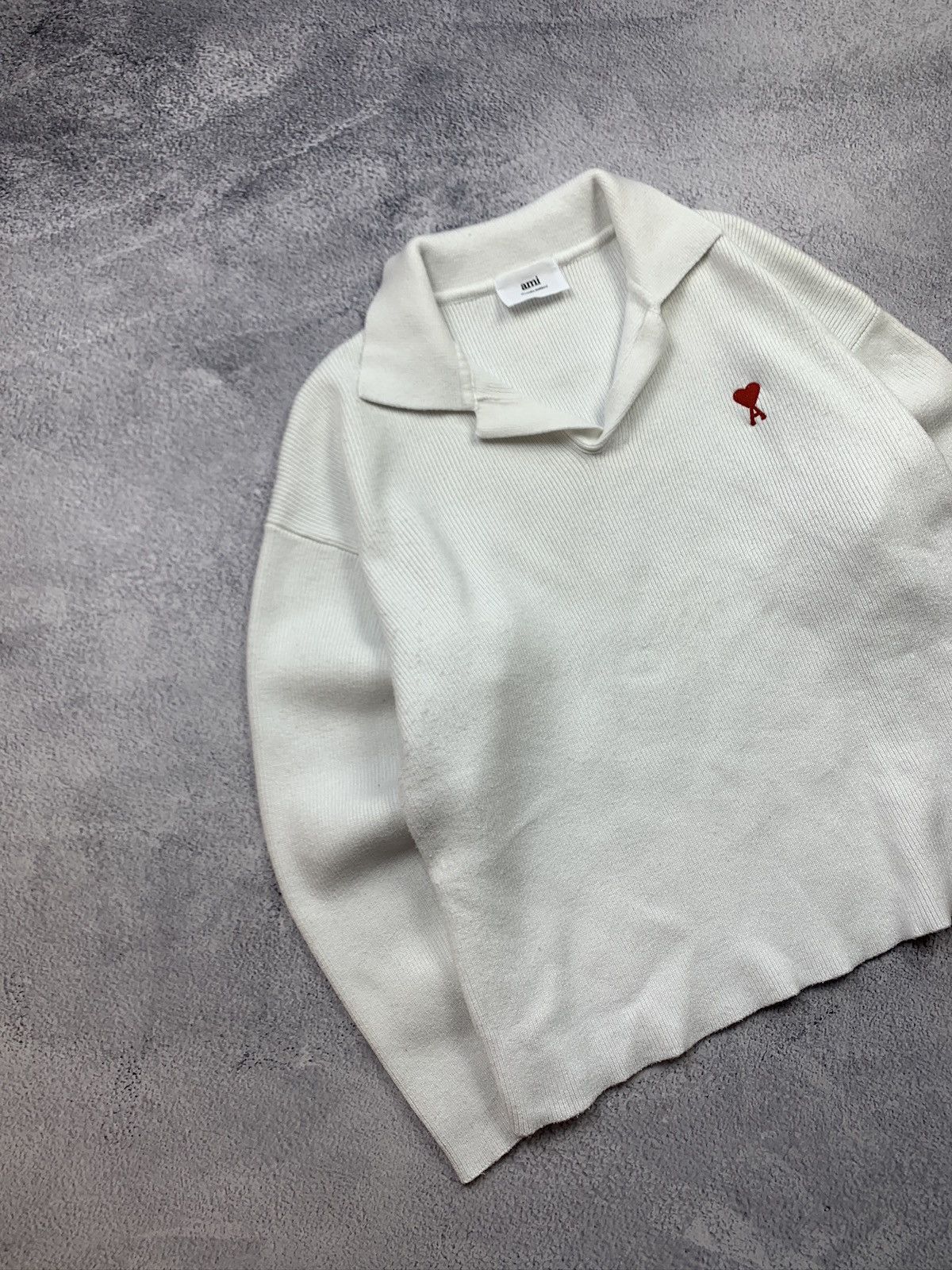 AMI Ami Womens White Sweater Size M Designer Knit Top Size M / US 6-8 / IT 42-44 - 2 Thumbnail