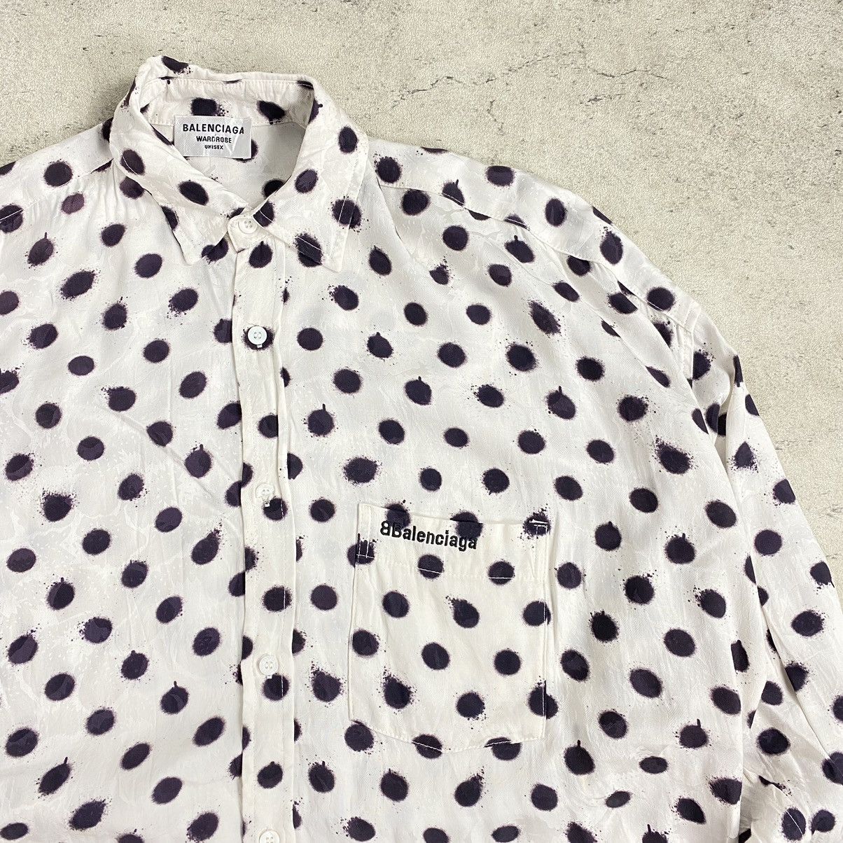 Balenciaga × Vintage BALENCIAGA Rayon Poladot Button up shirt Size L / US 10 / IT 46 - 2 Thumbnail