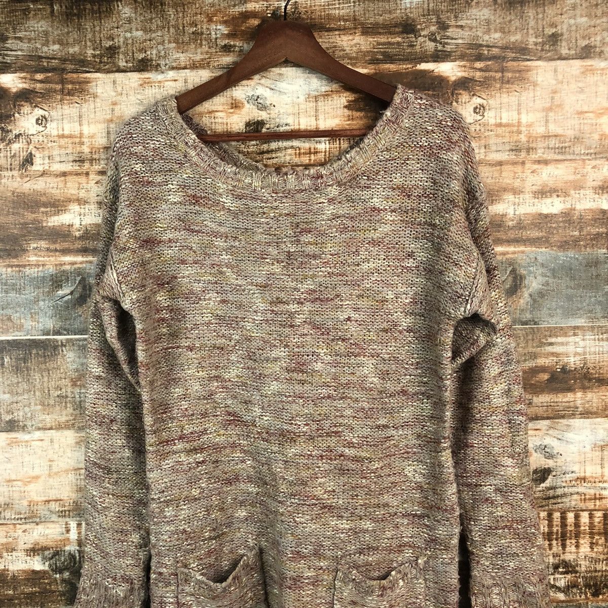 GU × Homespun Knitwear DL GU Brown Vintage Knitwear #C498 Size M / US 6-8 / IT 42-44 - 2 Thumbnail