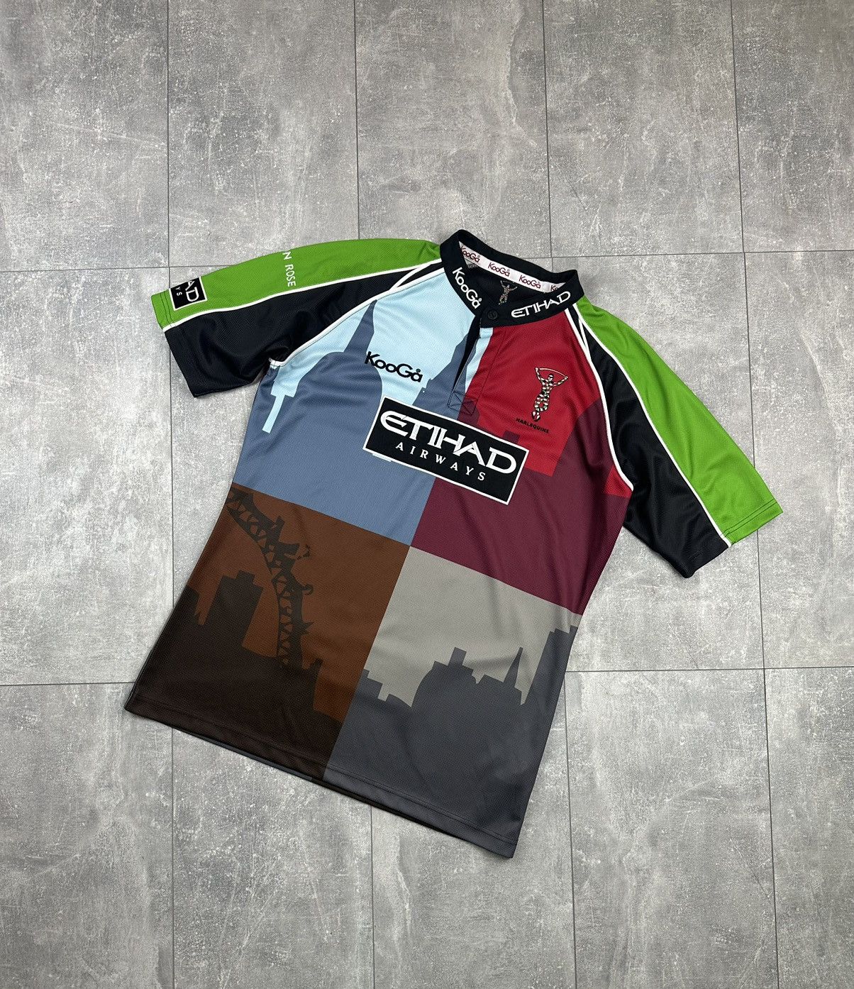 Canterbury of New Zealand Kooga Harlequins Rugby Multi-print Logo Jersey Size US L / EU 52-54 / 3 - 1 Thumbnail