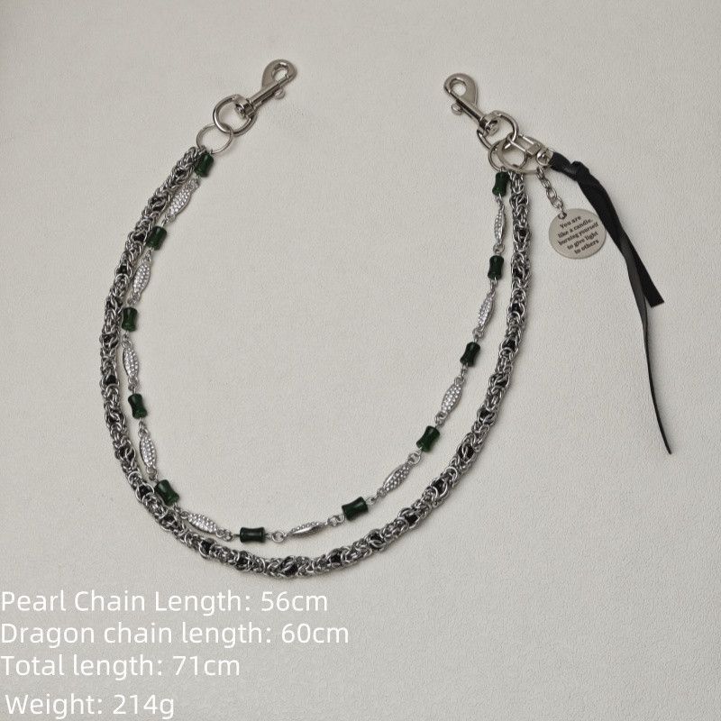 Japanese Brand 2 Layer Natural Echo Pearled Wallet Chain Size ONE SIZE - 2 Thumbnail
