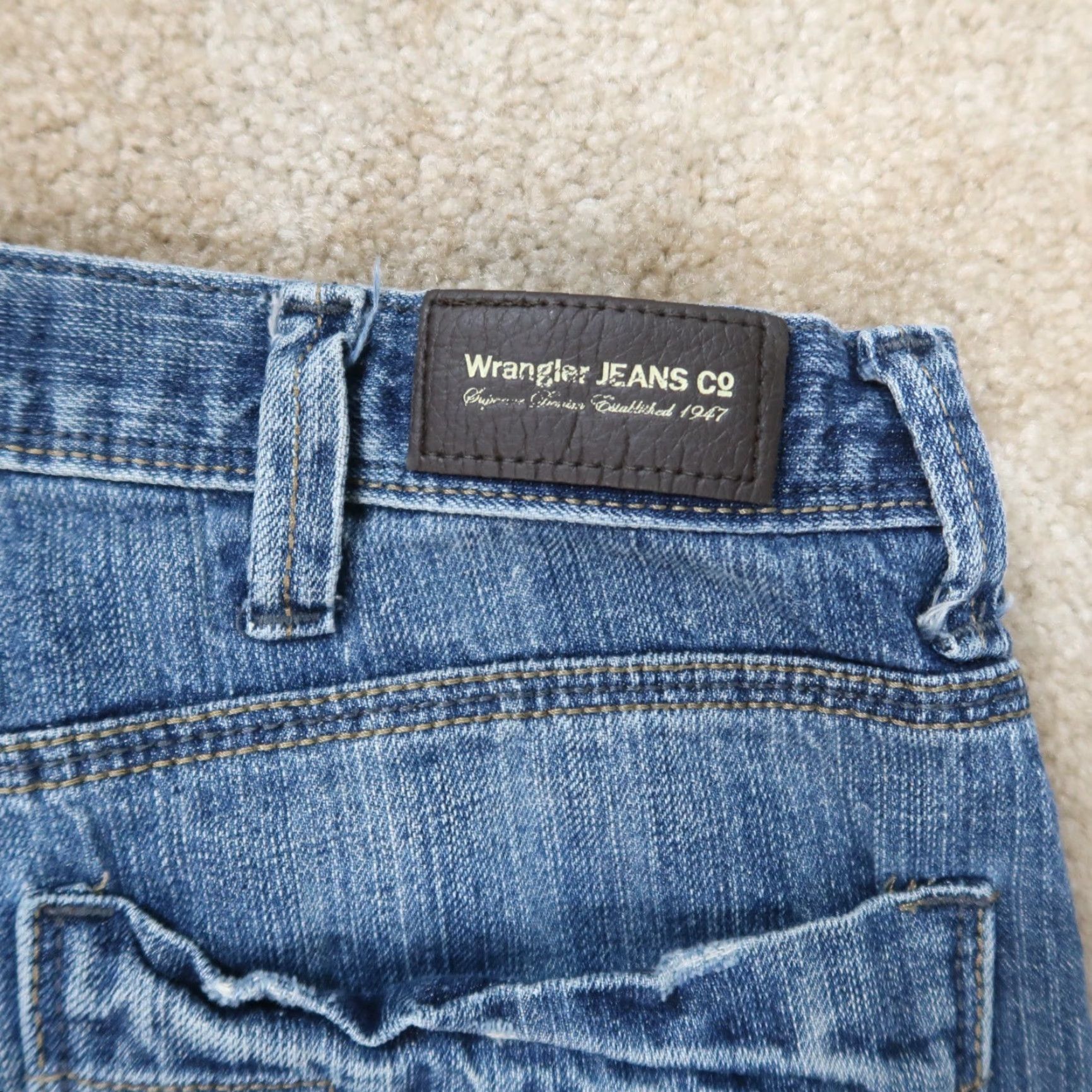 Wrangler Wrangler Jeans Slim Straight Men’s 36x28 Blue Denim pants Size US 36 / EU 52 - 5 Thumbnail