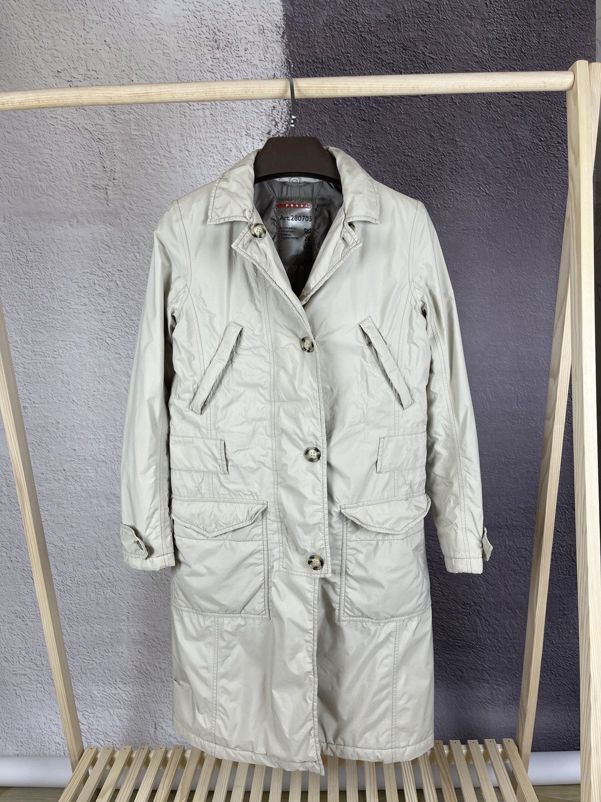 Prada × Vintage Prada red tab vintage nylon gore-tex coat jacket art. 280705 Size S / US 4 / IT 40 - 1 Thumbnail