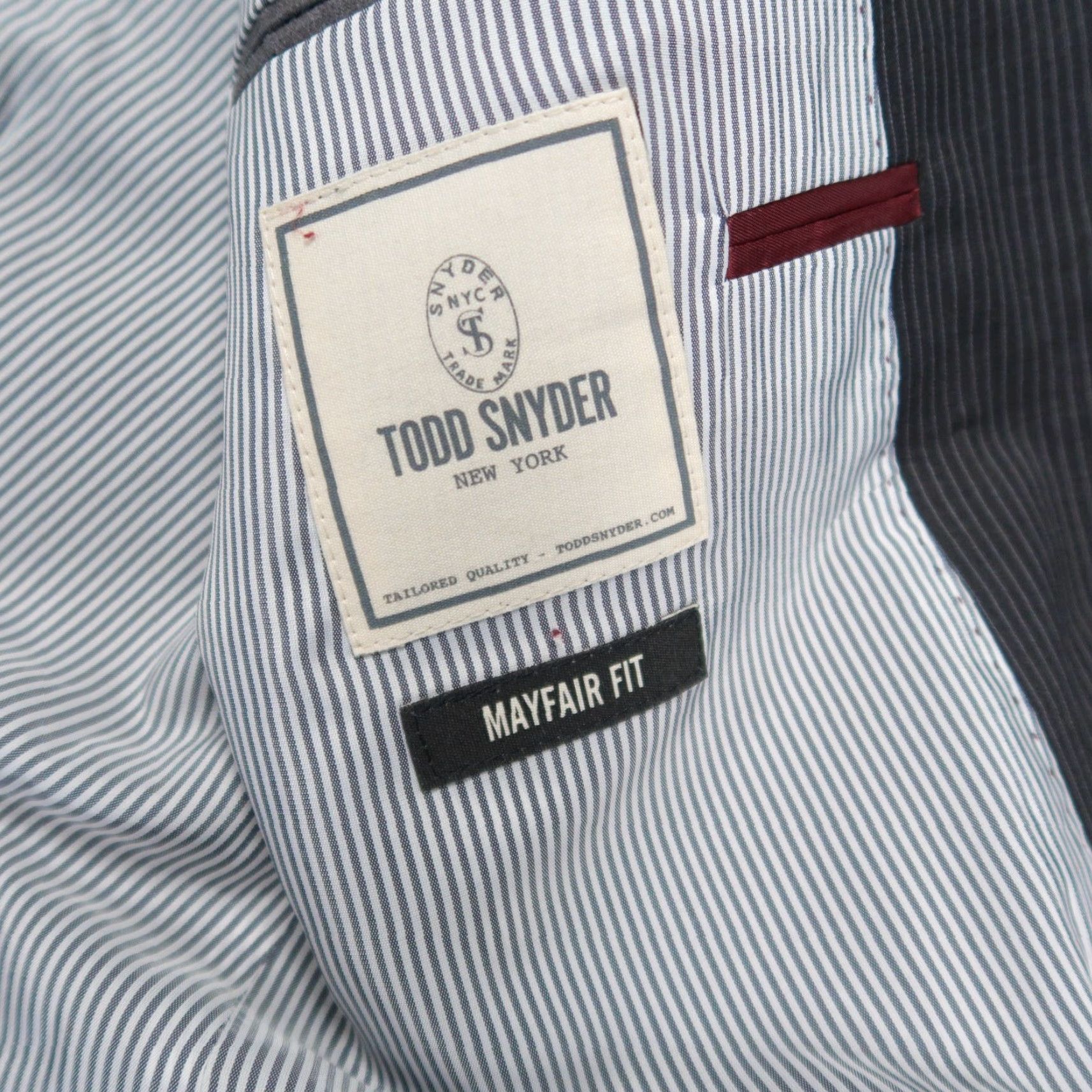 Todd Snyder Todd Snyder Blazer 40R Gray Mayfair Fit Wool Pinstripe Mens Size 40R - 4 Thumbnail