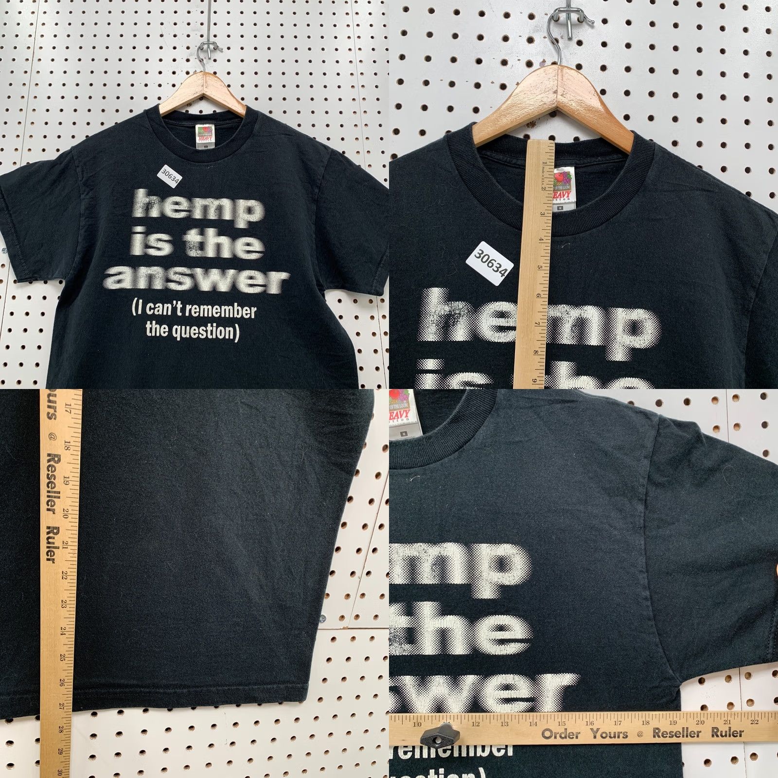 Fruit Of The Loom VINTAGE Fruit of the Loom Shirt Mens Medium Black Funny Marijuana Hemp Quote 19.5x27.5 Size US M / EU 48-50 / 2 - 8 Thumbnail