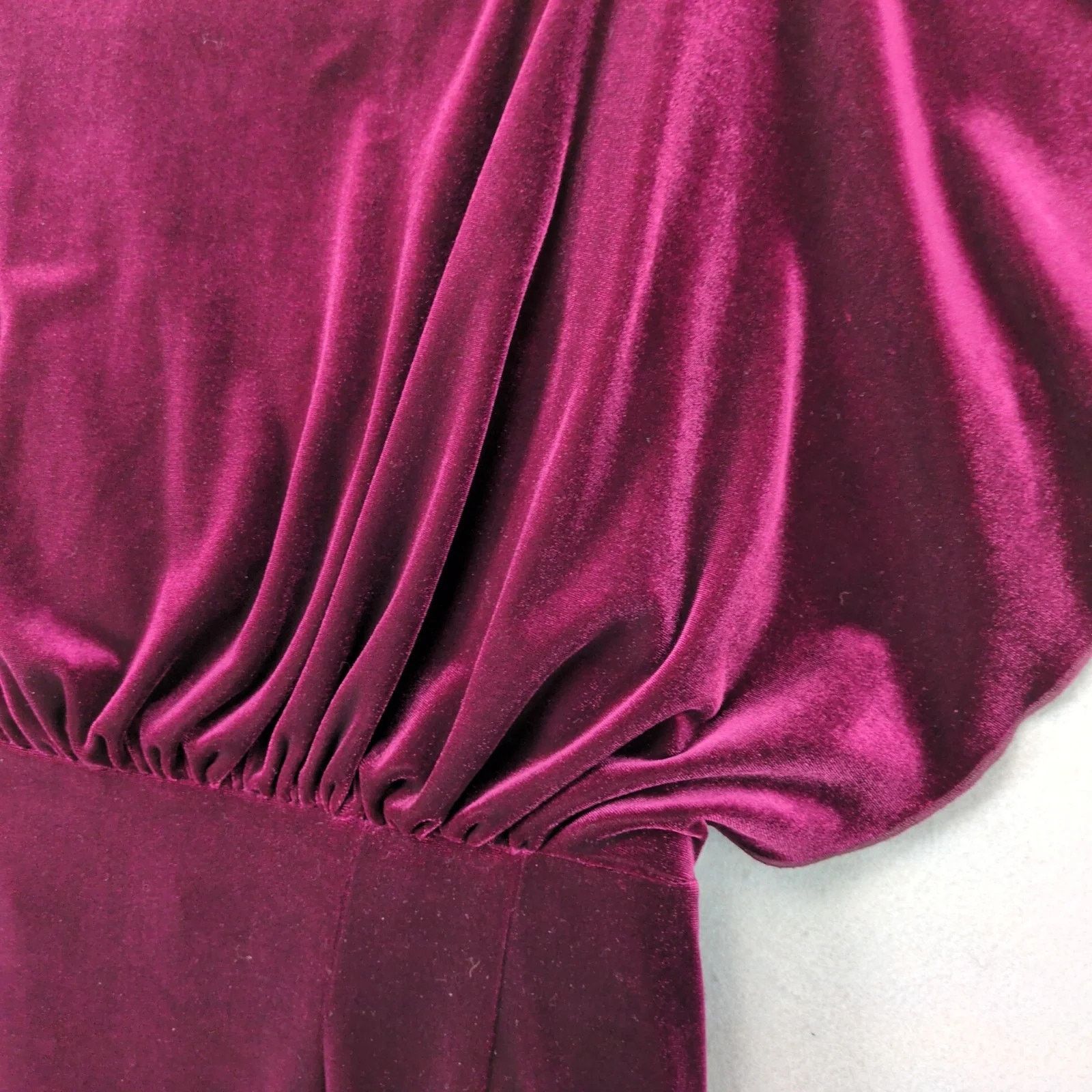 Jessica Simpson Jessica Simpson Burgundy Velvet Dress 12W Flutter Slv Open Size XL / US 12-14 / IT 48-50 - 4 Thumbnail