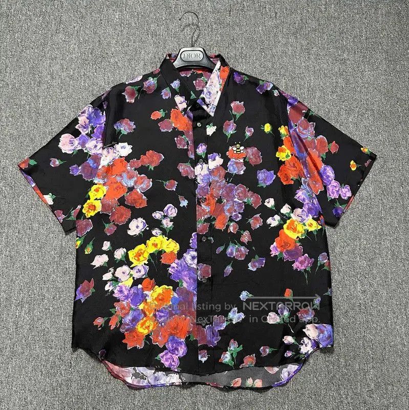 Dior Dior Floral Black Silk Long Sleeve Shirt . Size US XL / EU 56 / 4 - 1 Thumbnail