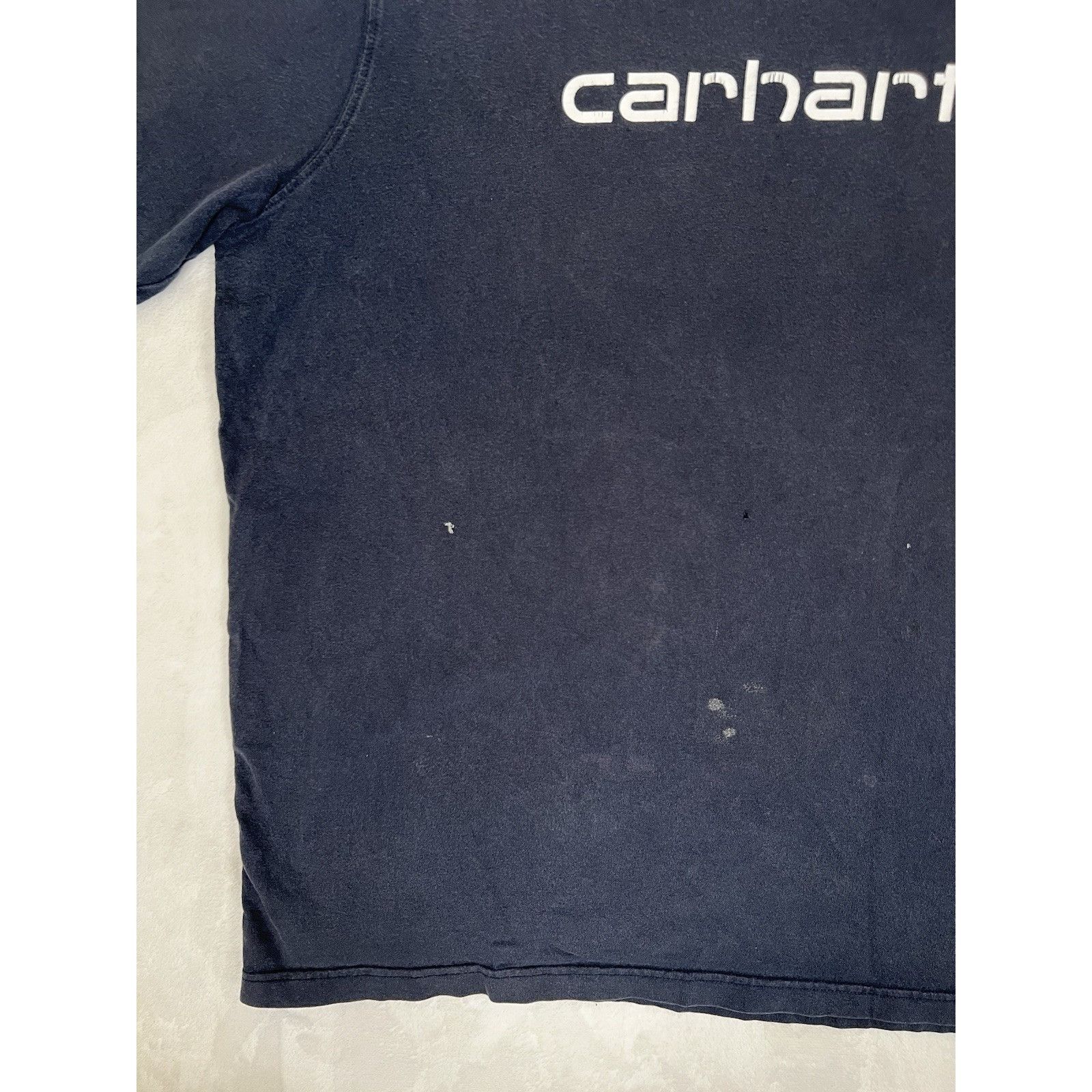 Carhartt Vintage Carhartt T-Shirt Size 2XL Navy Blue Spell Out Staine Size US XXL / EU 58 / 5 - 3 Thumbnail