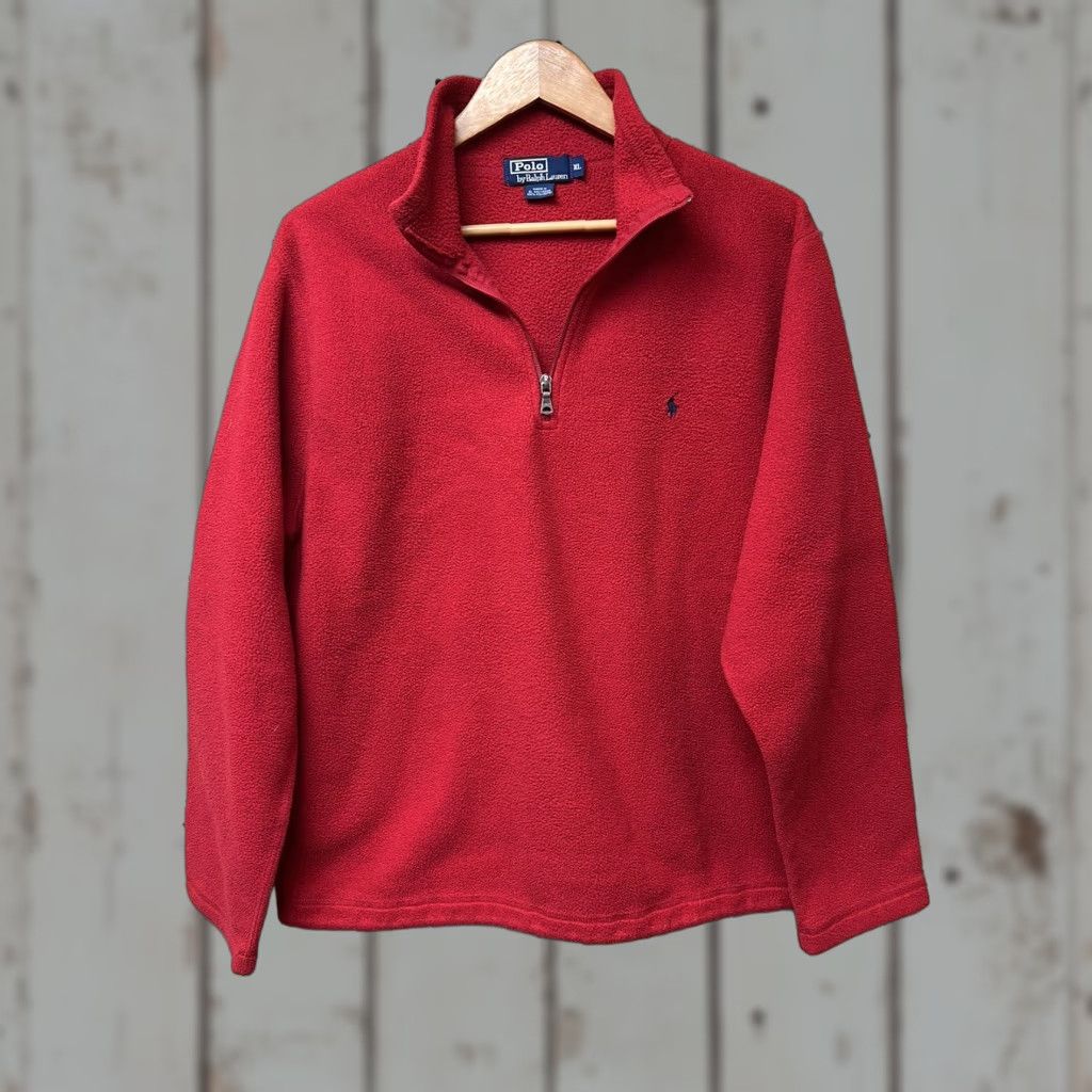 Polo Ralph Lauren POLO RALPH LAUREN Vintage Red 1/4 Zip Pullover Fleece XL Pullover Sweatshirt Men (Regular) Size US XL / EU 56 / 4 - 1 Thumbnail