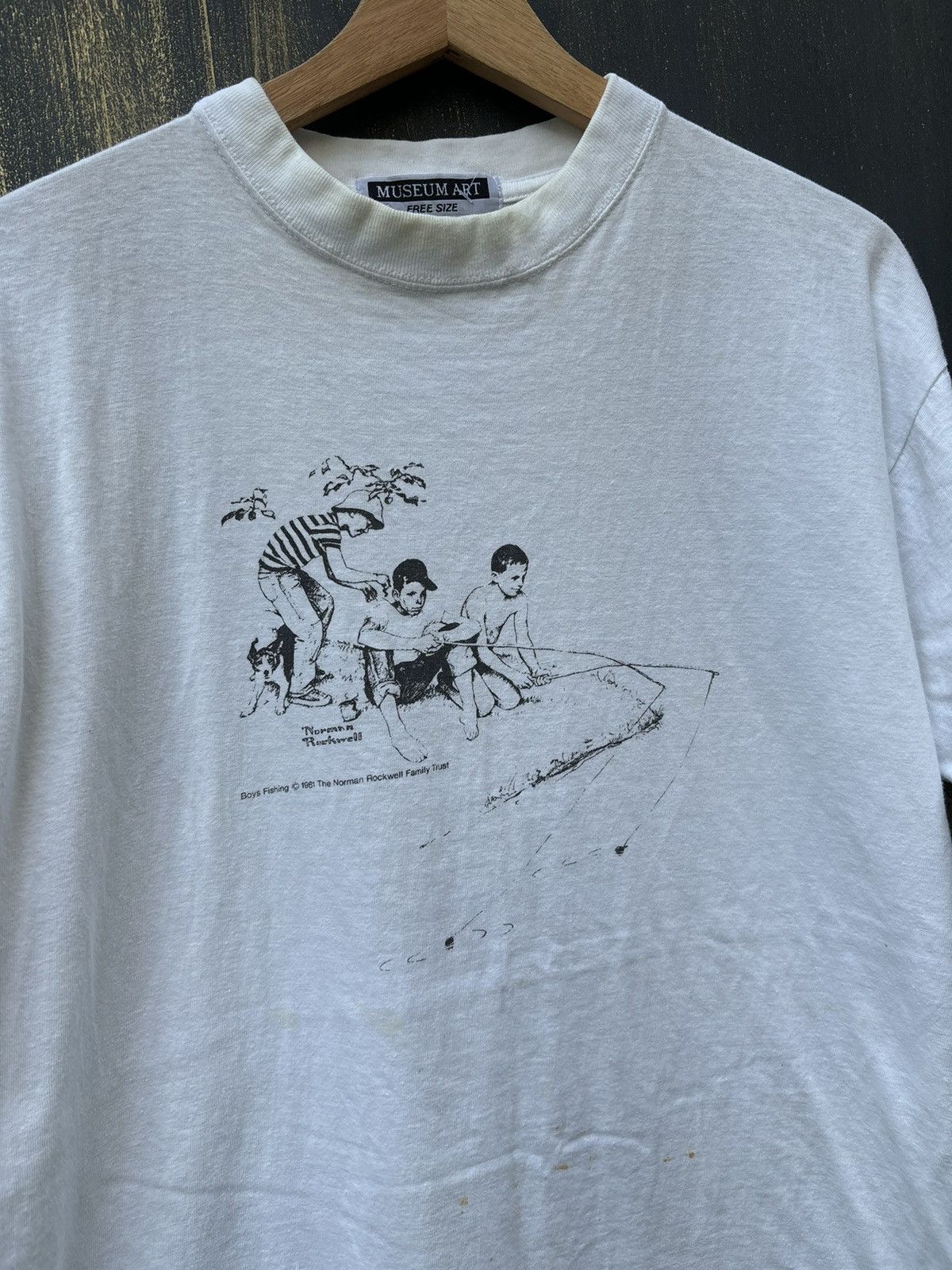 Vintage RARE! Vintage 90’s Norman Rockwell Fishing Boys Size US L / EU 52-54 / 3 - 6 Thumbnail
