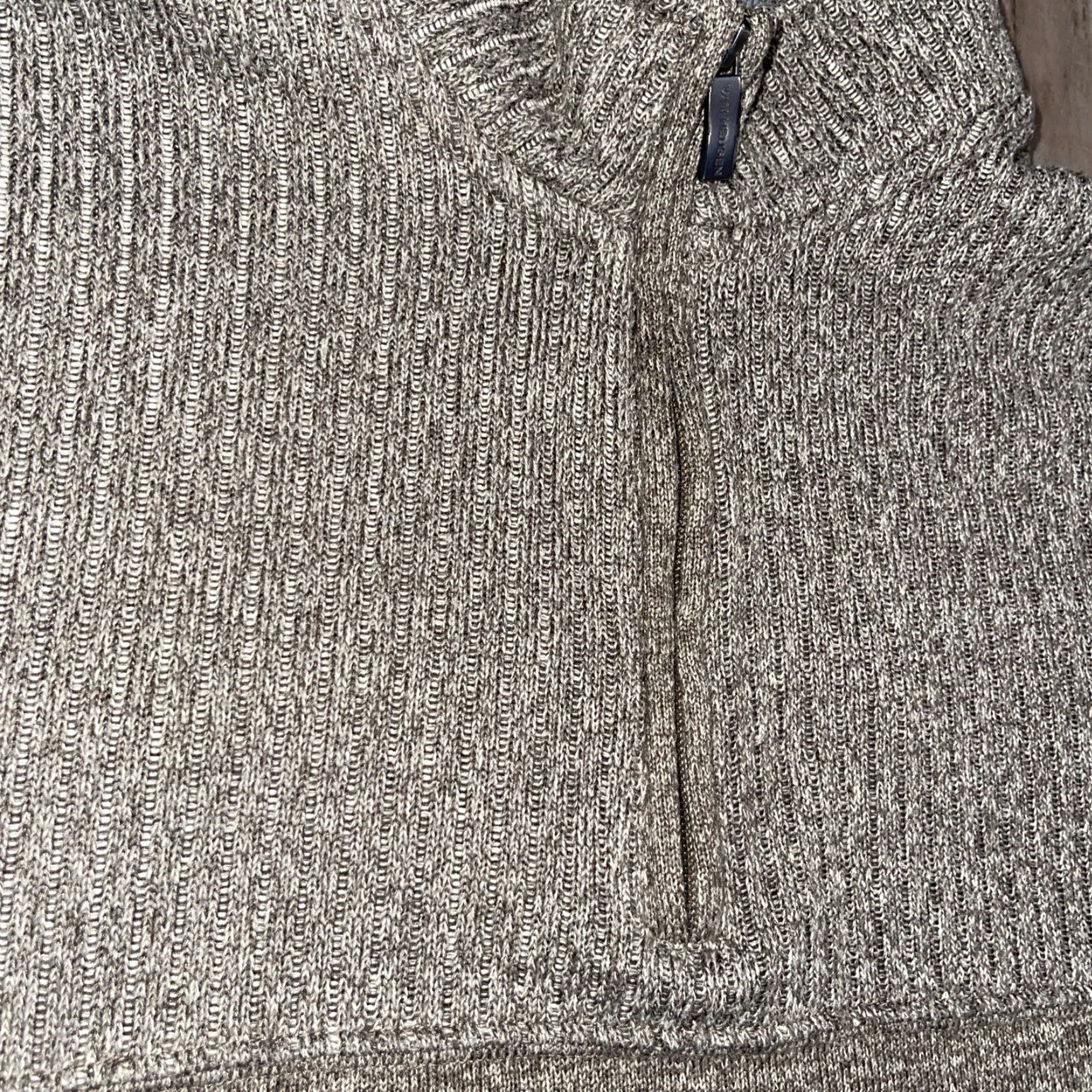 Van Heusen VAN HUESEN Mens 1/4 Zip knit Sweater Long Sleeve Pullover Olive green LARGE Size US L / EU 52-54 / 3 - 3 Thumbnail