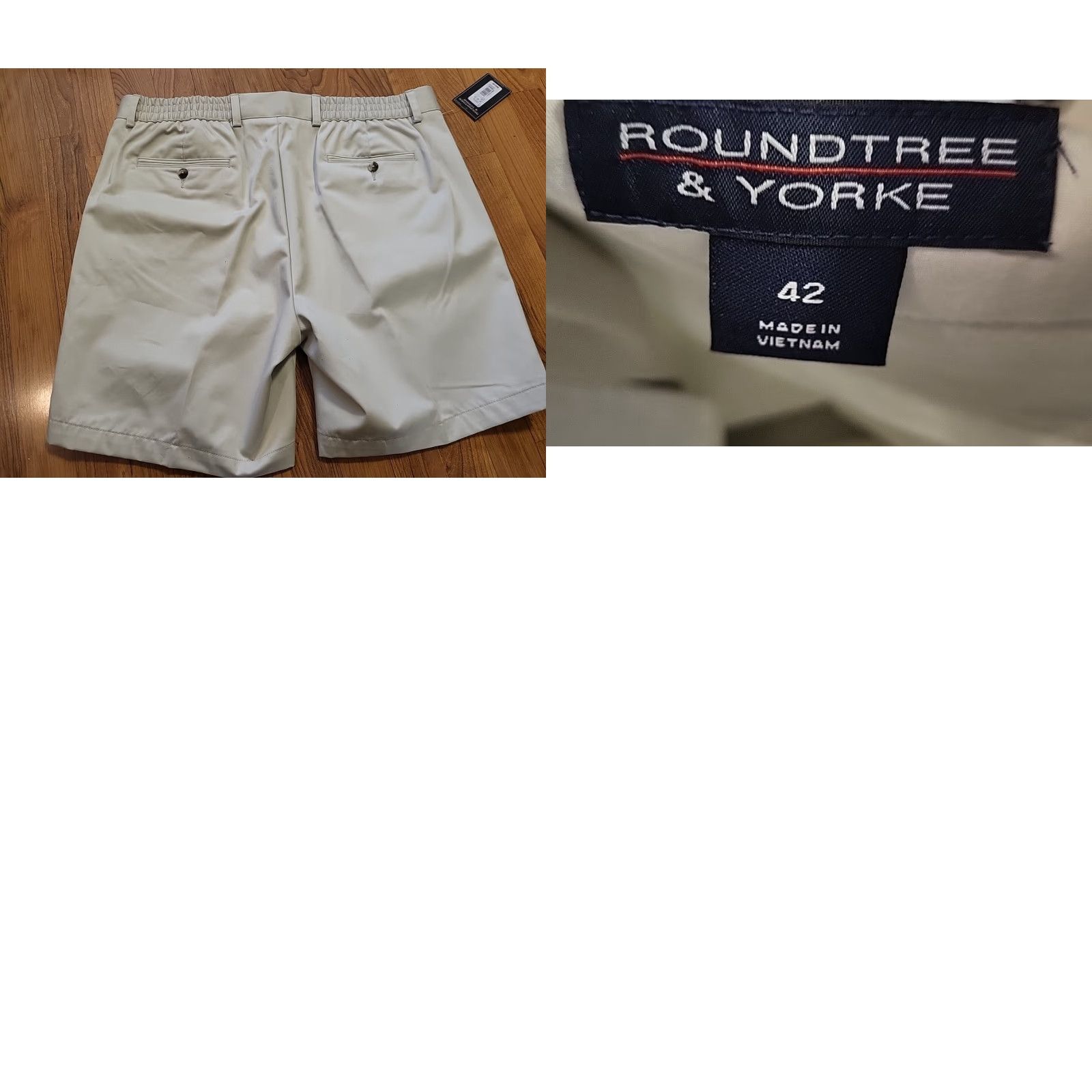 Roundtree & Yorke VINTAGE Roundtree & Yorke Flat Front Shorts Tan 42 Brown Chino Casual Travel NWT Men 42 Inseam 7in Size US 42 / EU 58 - 8 Thumbnail