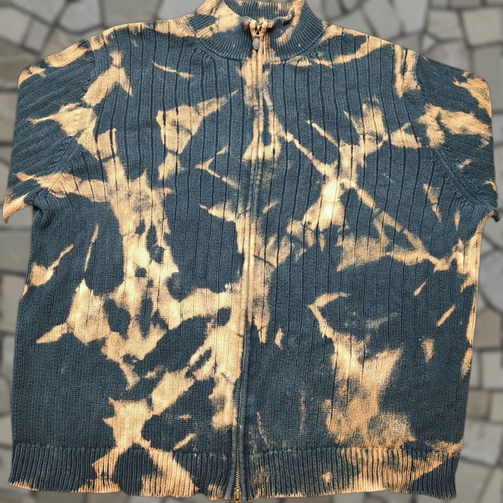 Brooks Brothers Brooks Brothers Sweater Mens XL Full Zip Cable Knit Cotton Acid Wash Tie Dye Multicolor Size US XL / EU 56 / 4 - 1 Thumbnail