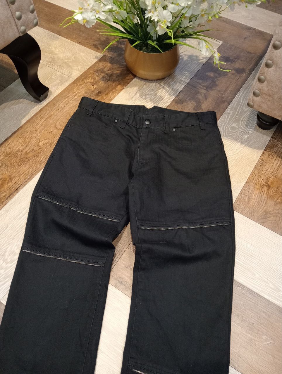 Japanese Brand CUSTOM CULTURE JAPAN BLACK ZIPPER PANTS Size US 32 / EU 48 - 3 Thumbnail