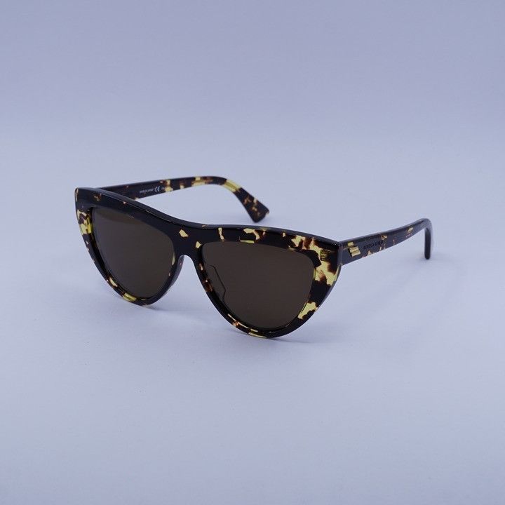 Bottega Veneta Bottega Veneta BV1018S 002 Sunglasses Havana Cat Eye Frame Size ONE SIZE - 1 Thumbnail